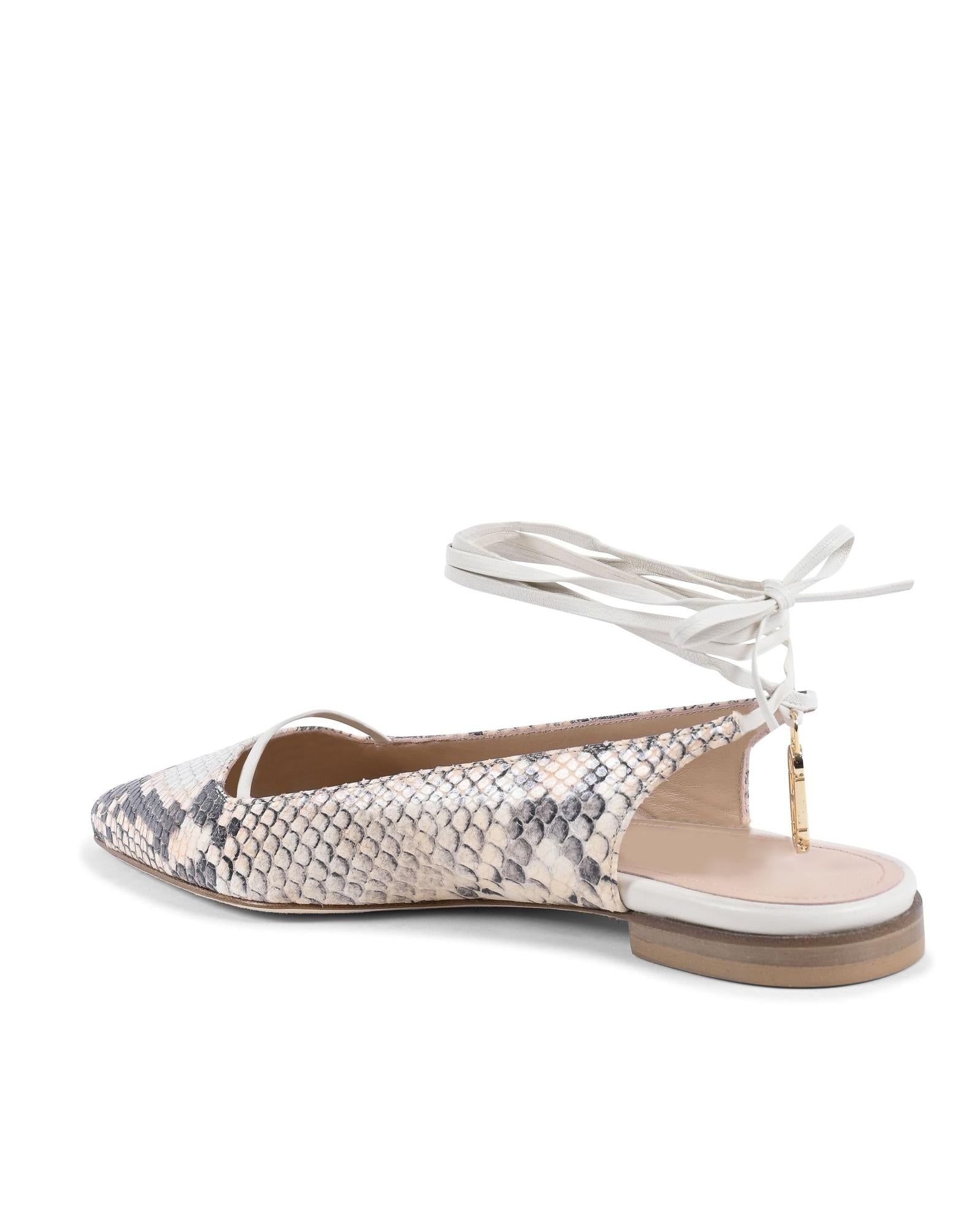 Pointed Toe Python Slingback - 36 EU