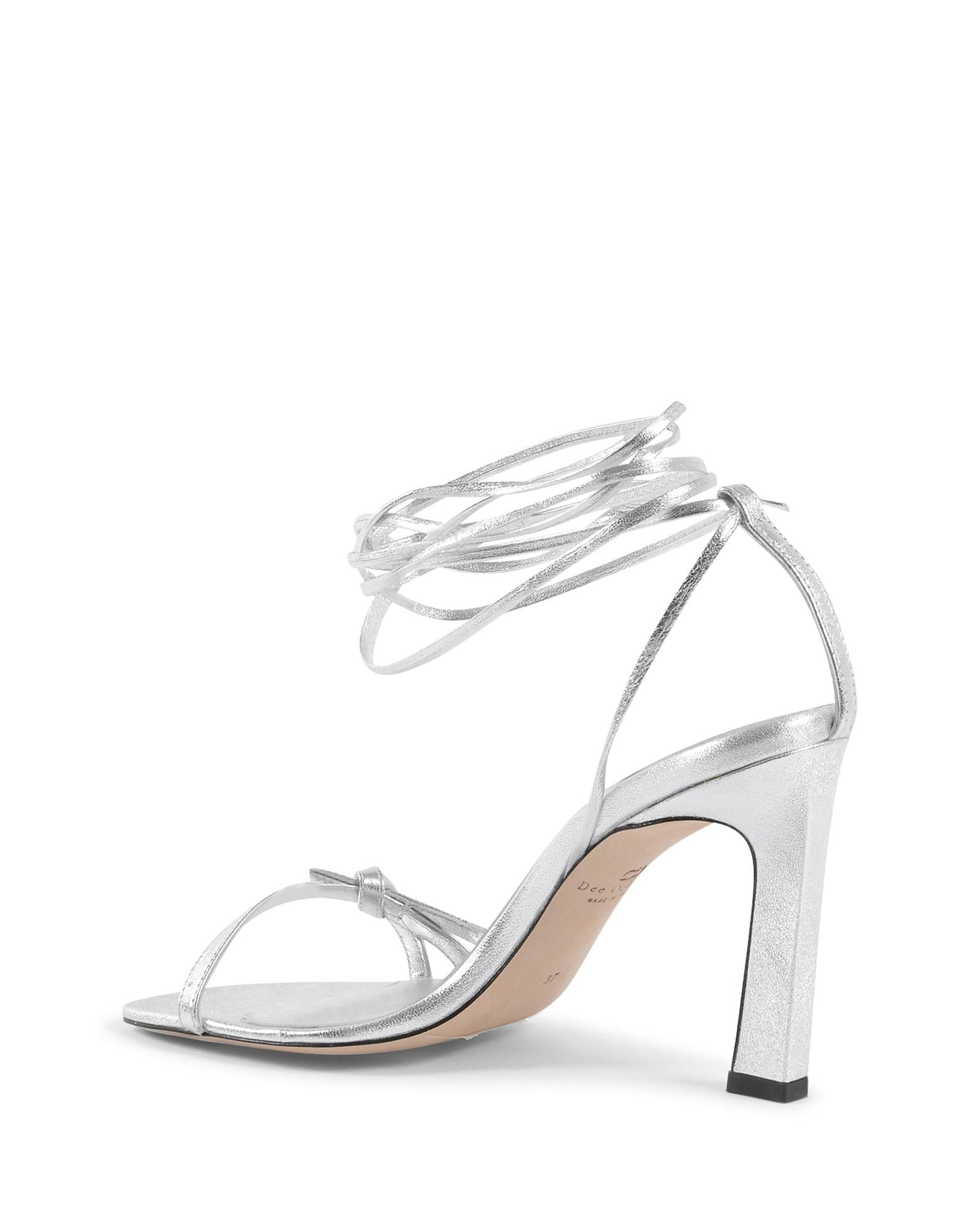 Lace-Up Leather High-Heel Sandal - 40 EU