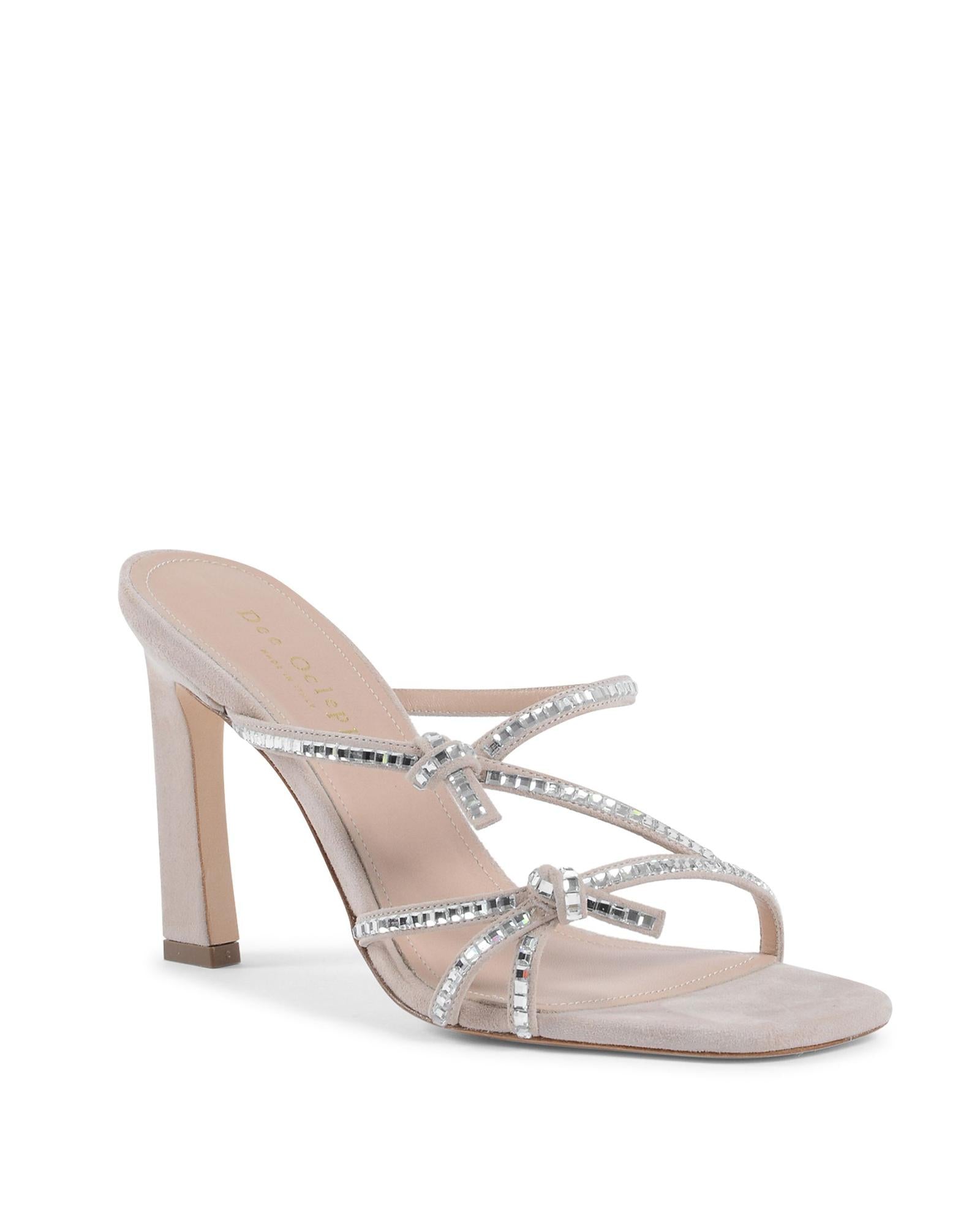 Crystal Embellished Suede Sandal - 36 EU