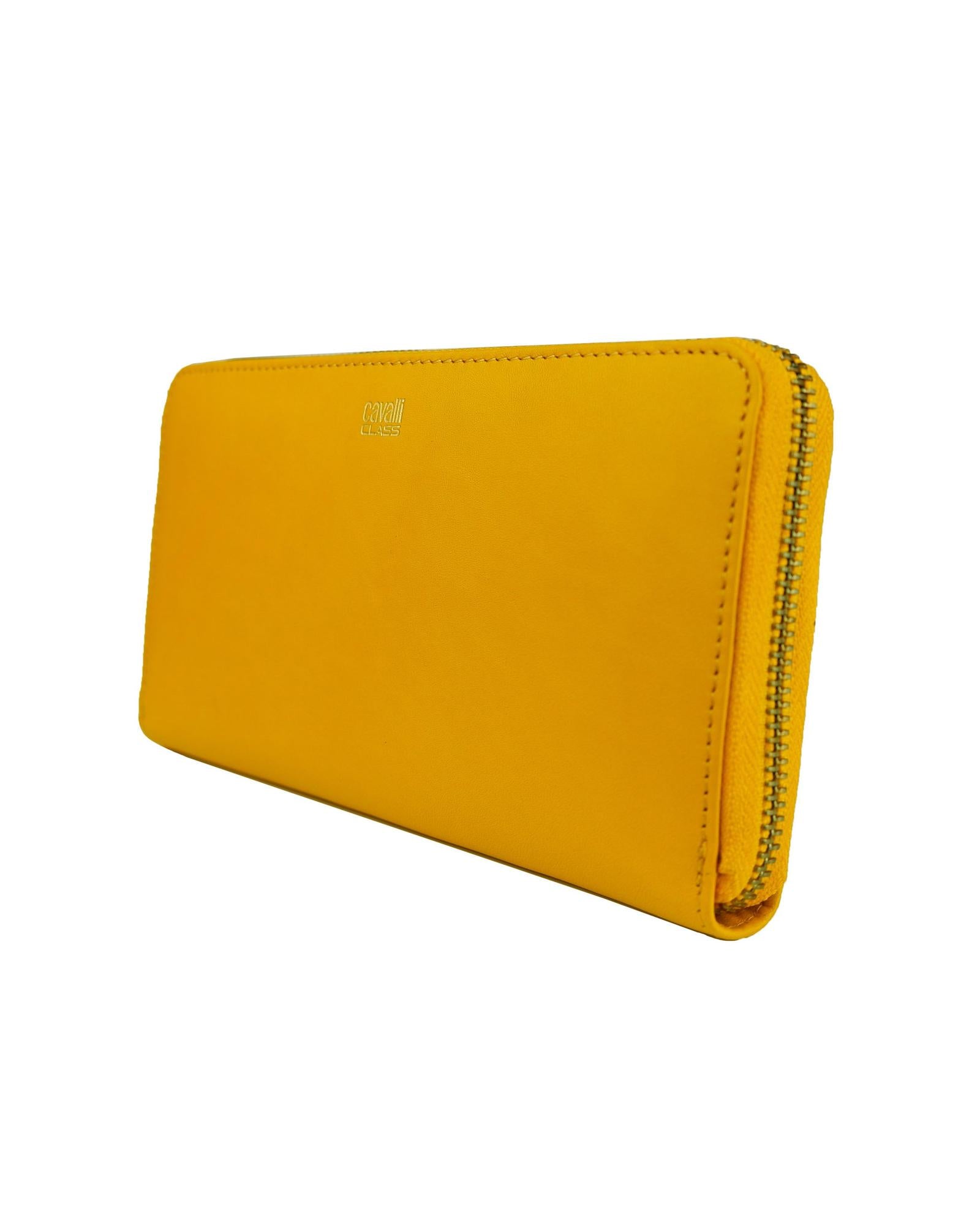 Cavalli Class Yellow Zipped Purse One Size Women