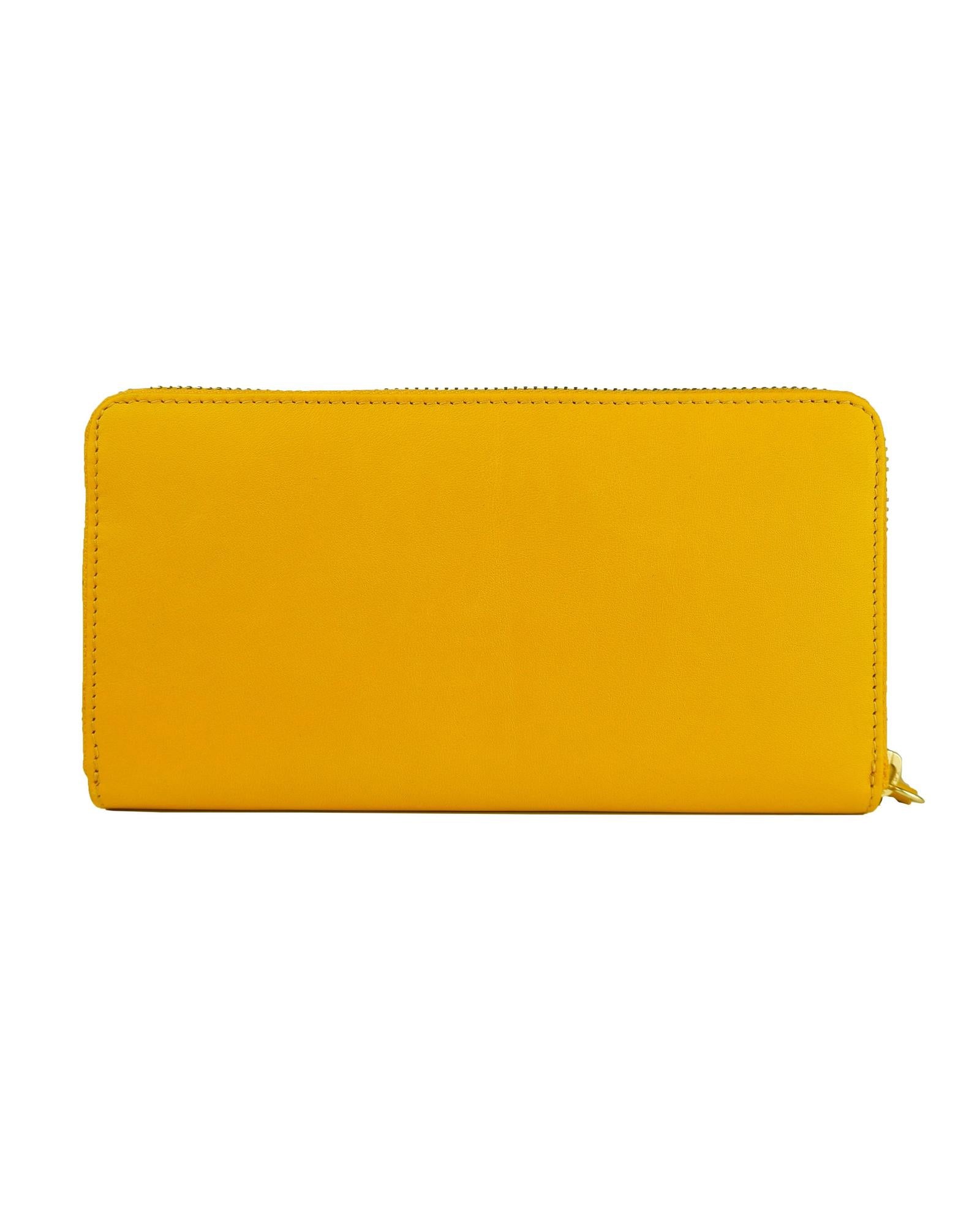 Cavalli Class Yellow Zipped Purse One Size Women