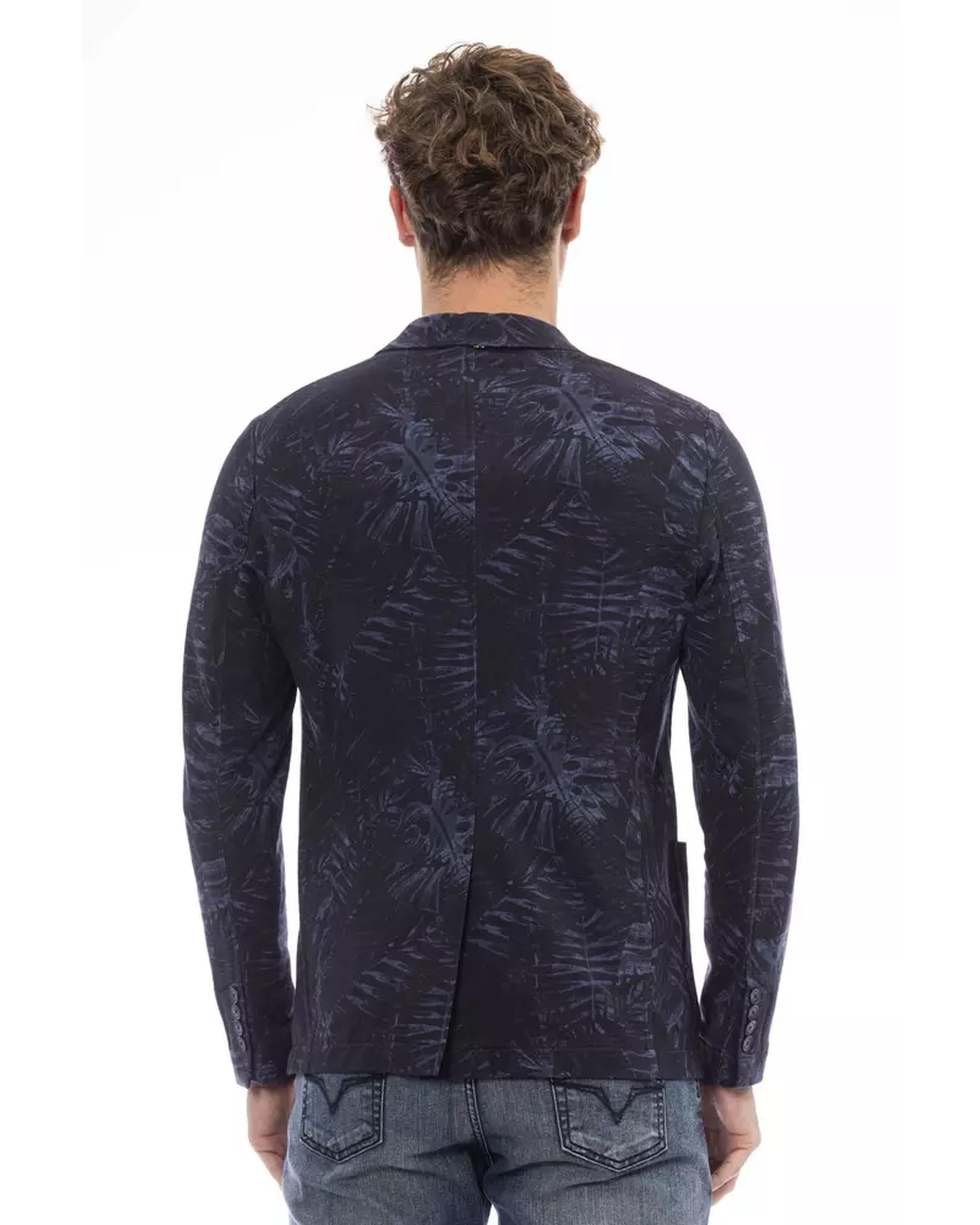 Classic Button Closure Fabric Jacket with Front Pockets 50 IT Men