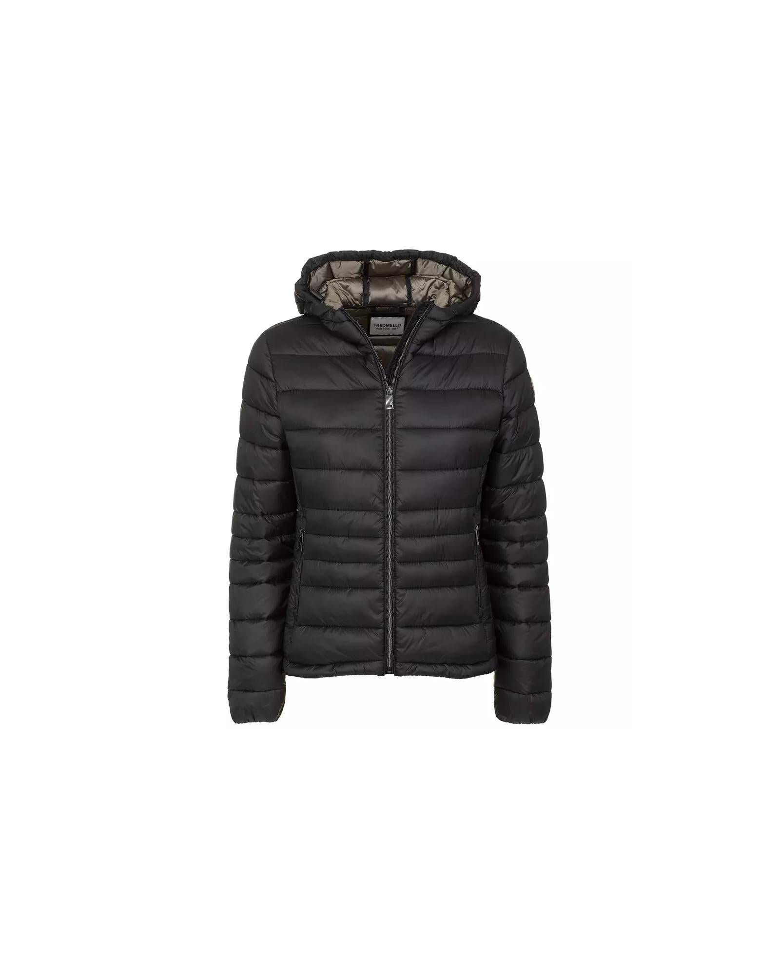 Fred Mello Short Down Jacket with Hood and Zip Closure XS Women