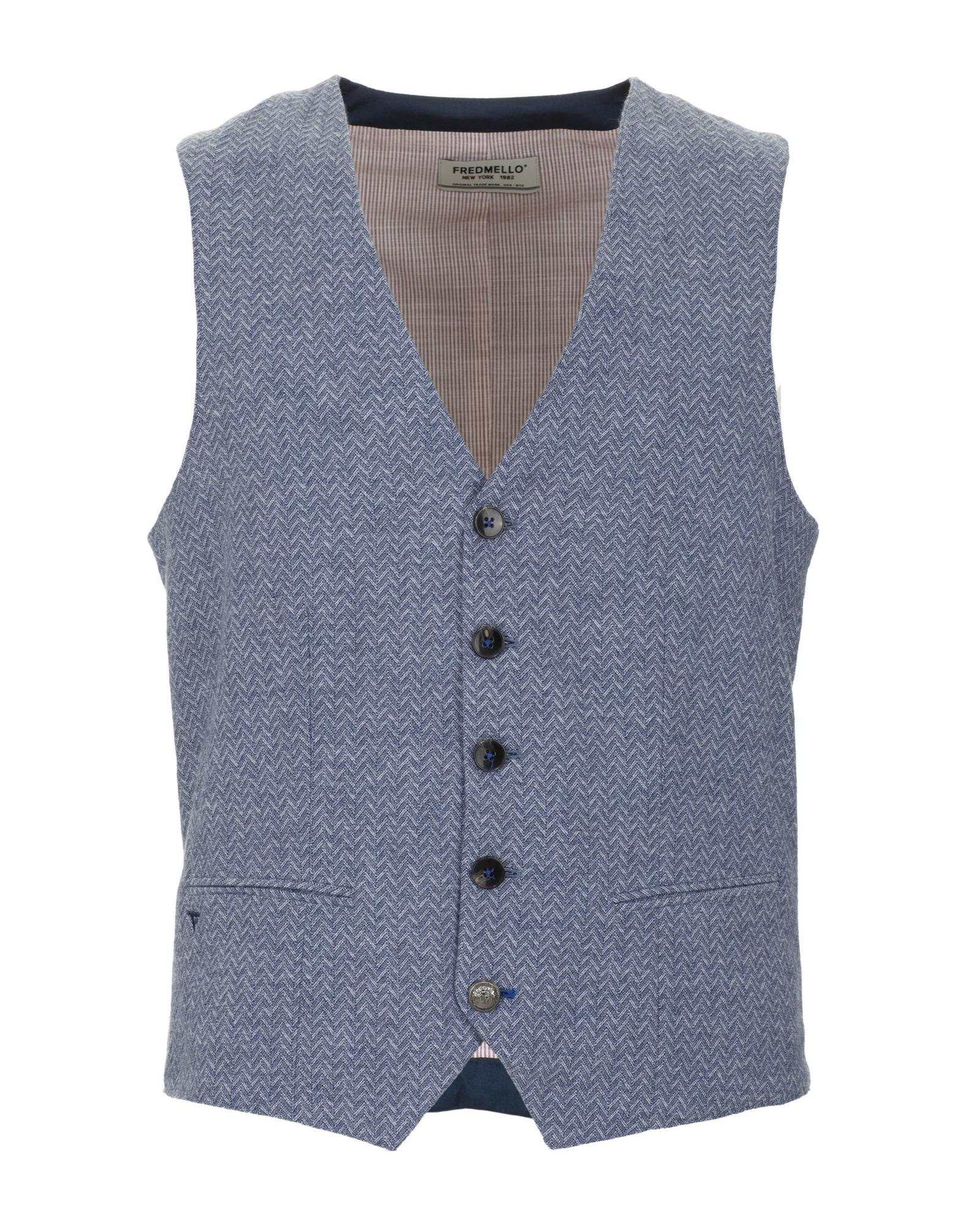 Abstract Motif Stitched Cotton Vest with Button Closure L Men