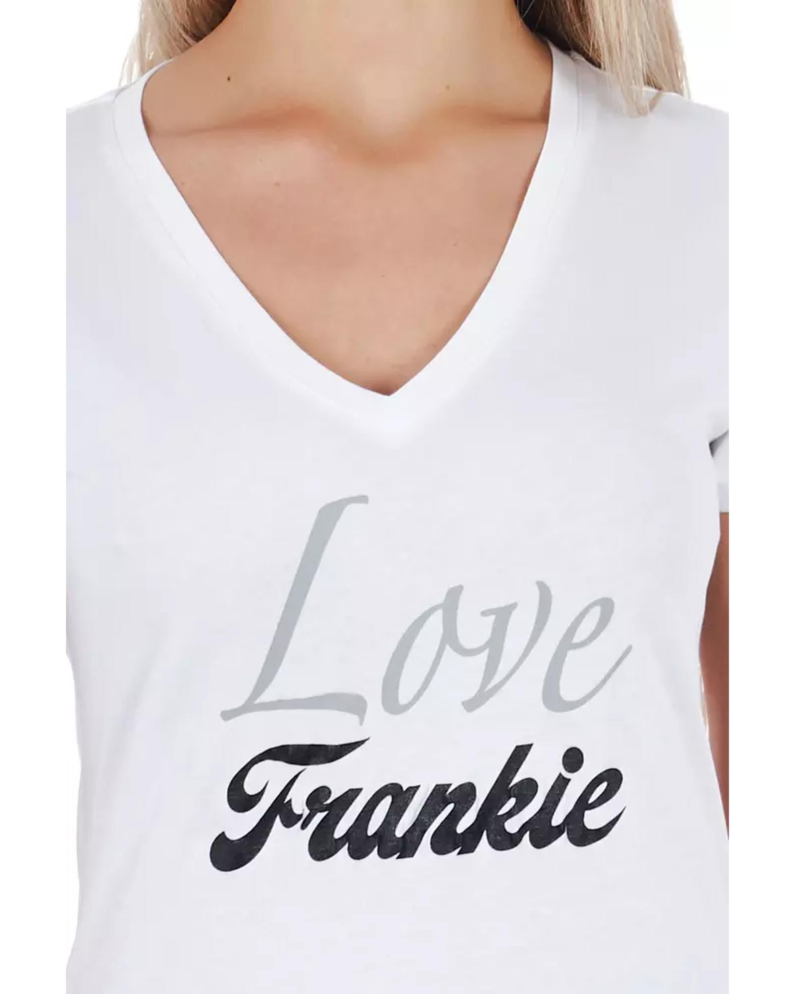 V-neck T-shirt with Front Print S Women