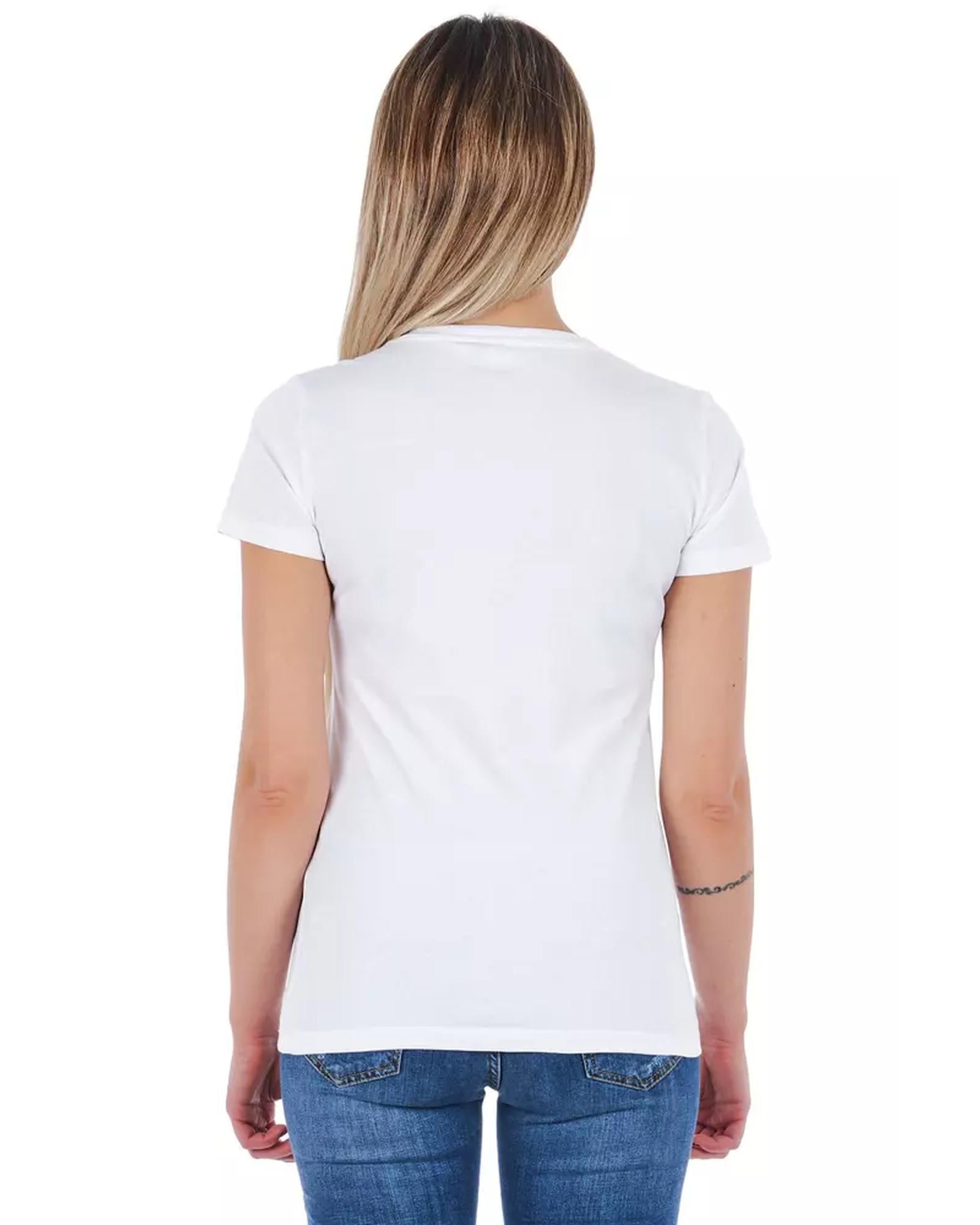 V-neck T-shirt with Front Print S Women