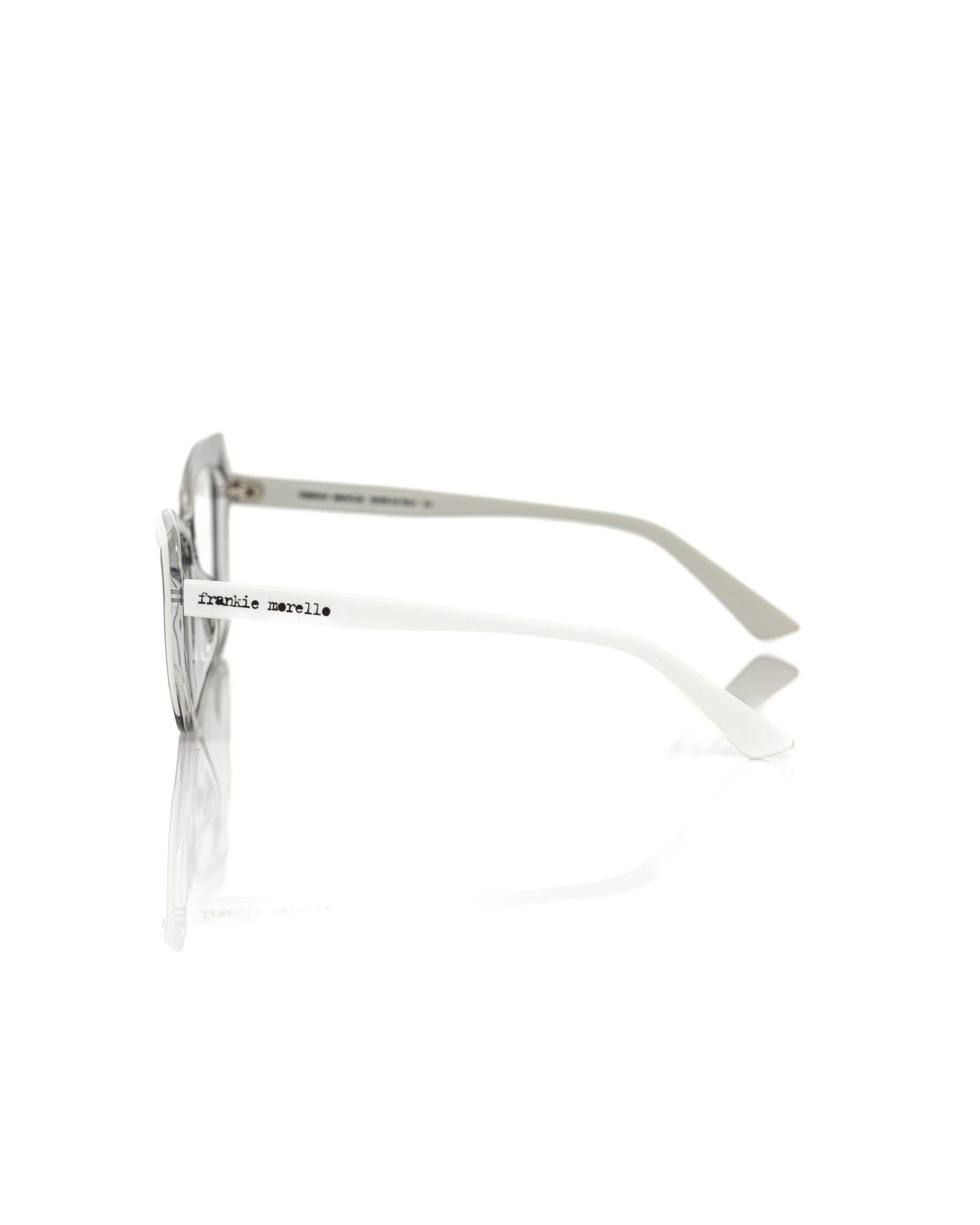 Cat Eye Eyeglasses with Black Frame and White/Transparent Profile & Temples One Size Women