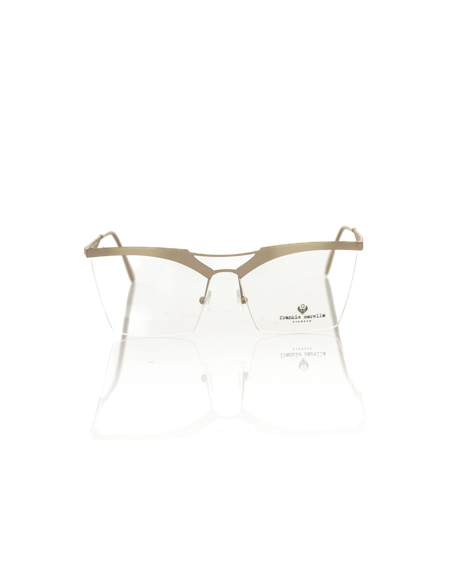 Brown Glitter Metal Clubmaster Eyeglasses One Size Women