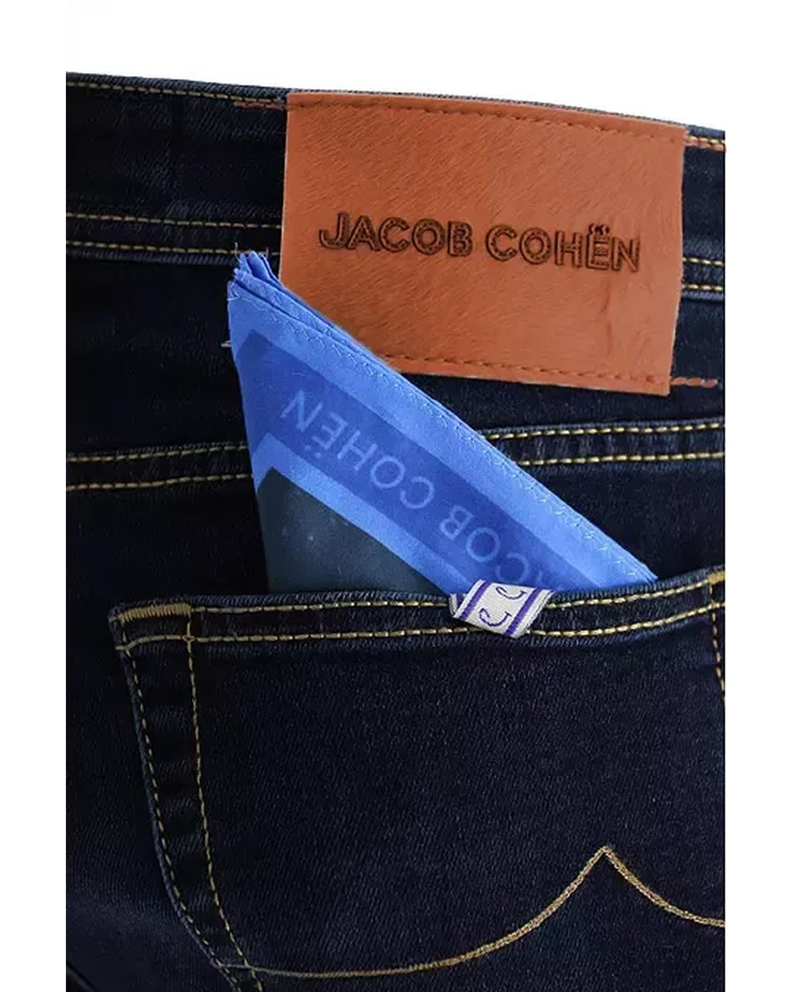 Dark Blue Denim Five-Pocket Button Closure Jeans W34 US Men