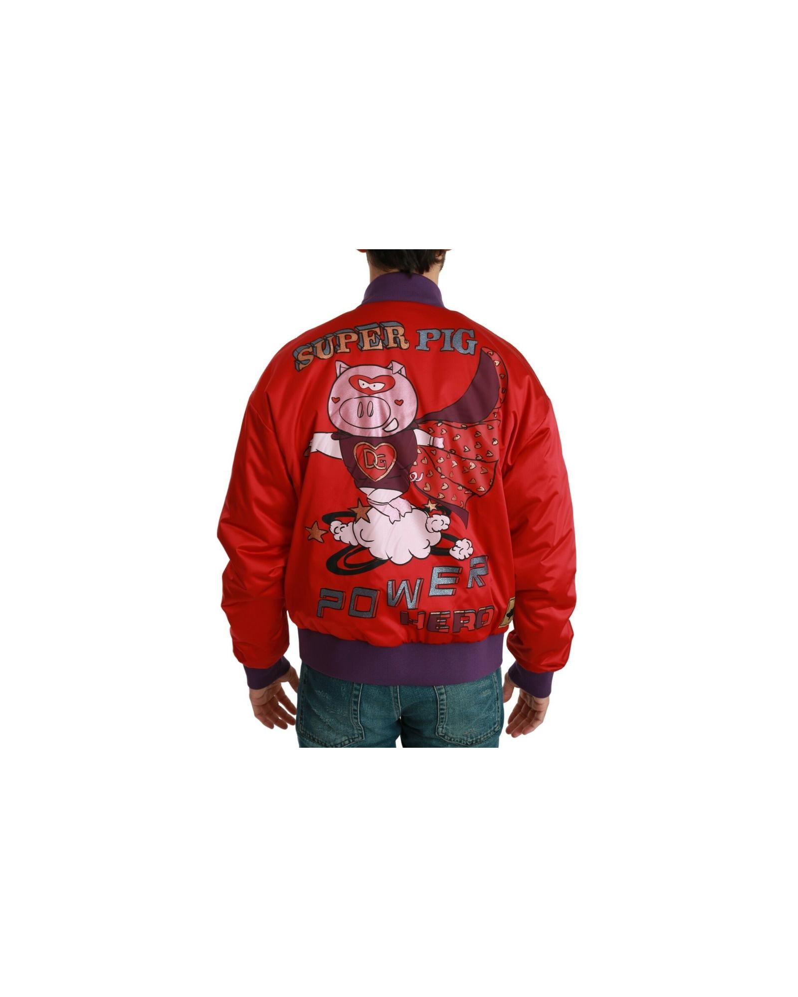 Dolce &amp; Gabbana Bomber Jacket with Multicolor Motive 50 IT Men