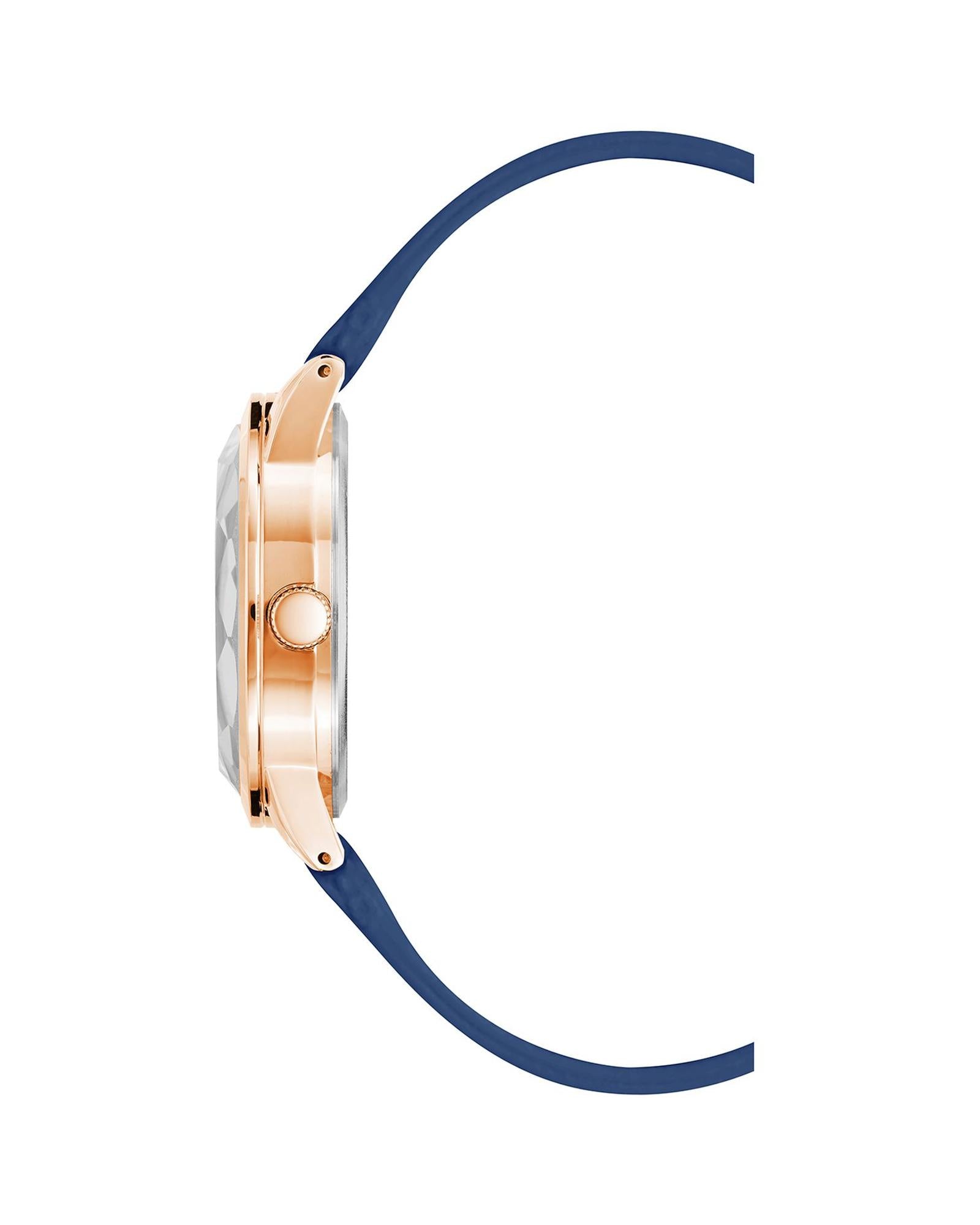 Rose Gold Analog Fashion Watch with Rhinestone Facing One Size Women