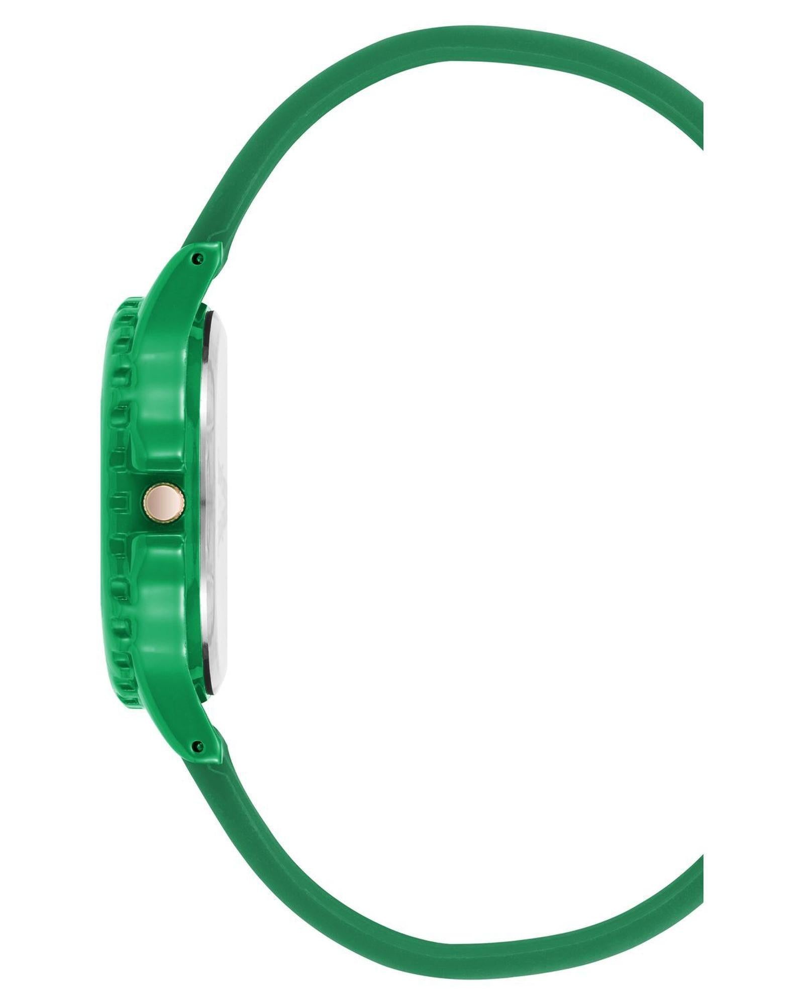 Green Fashion Quartz Analog Watch with Rhinestone Facing One Size Women