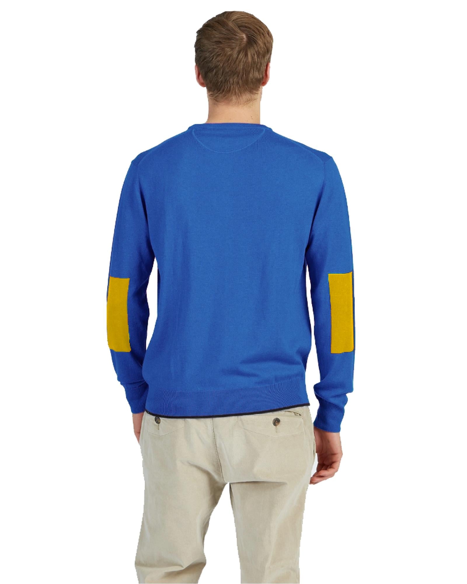 Embroidered Logo Crew Neck Sweater with Patch Detail M Men