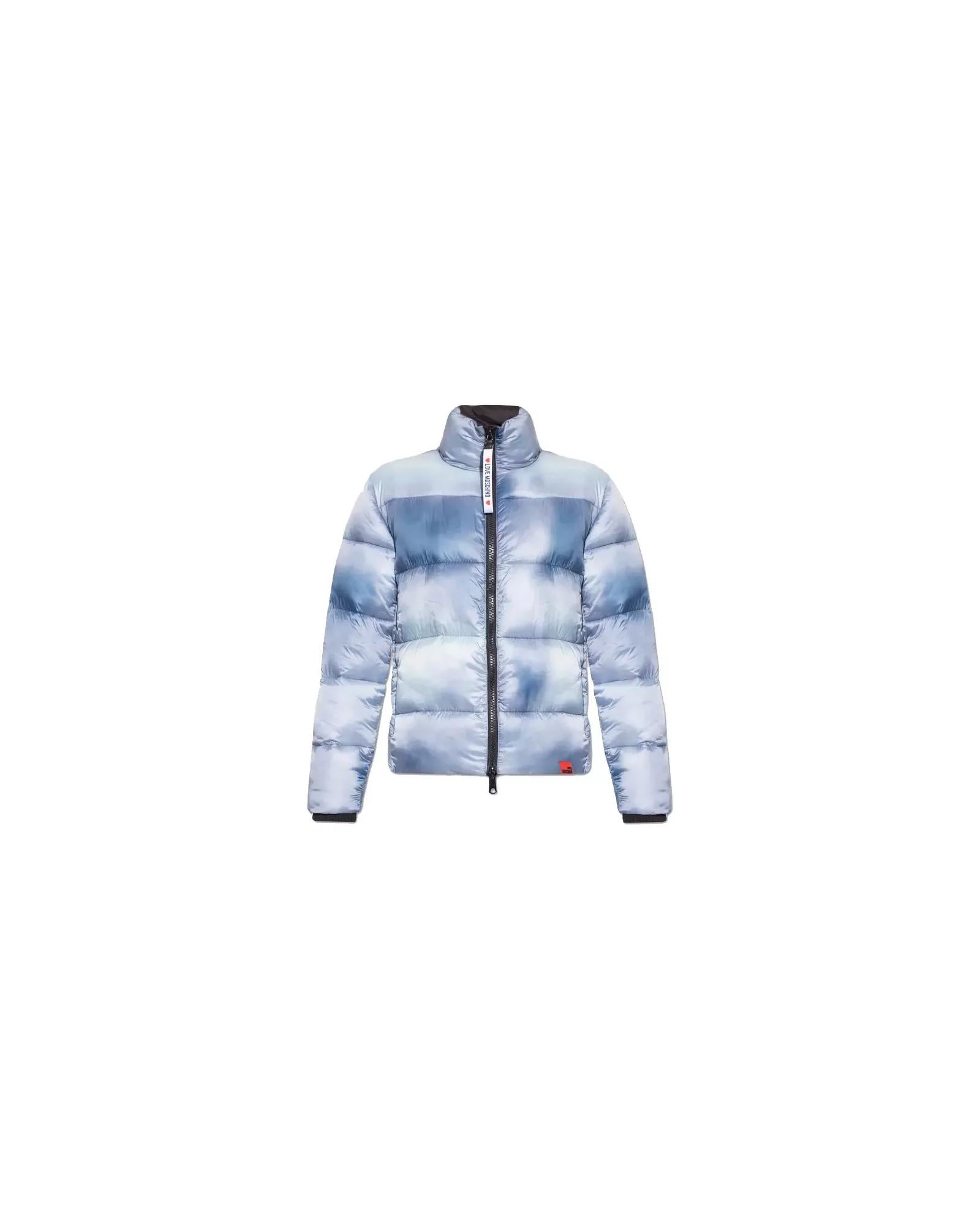 Love Moschino High Collar Down Jacket with Zip Closure 42 IT Women