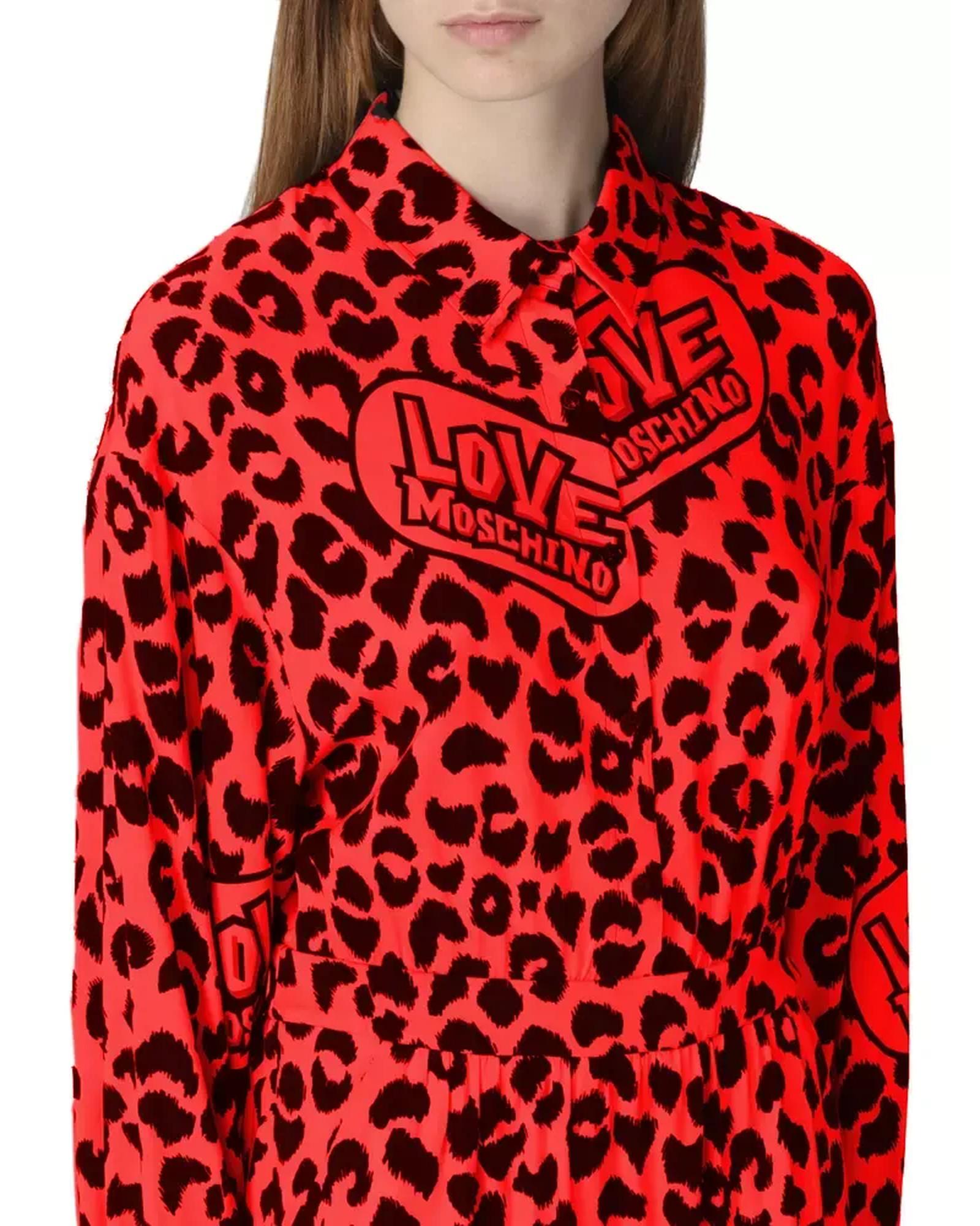 Viscose Long Dress with Shirt Collar and Button Closure 44 IT Women