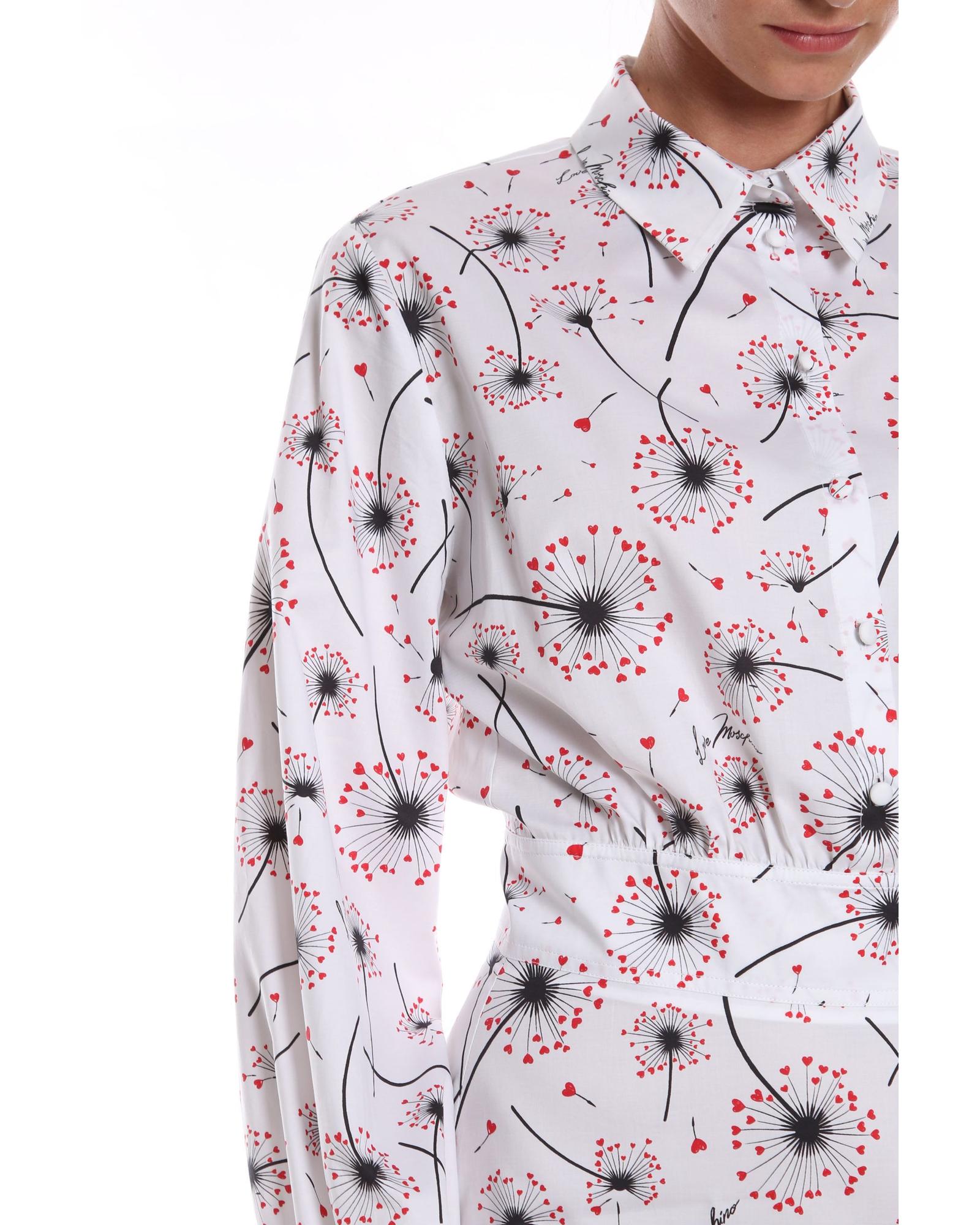 Love Moschino White Cotton Dress with Red Details 44 IT Women