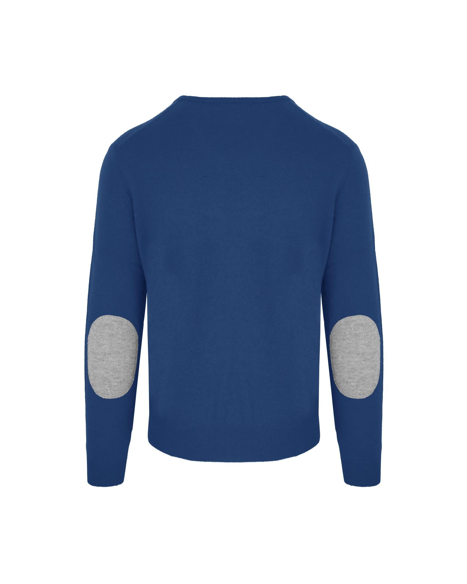 Malo Blue Round Neck Wool and Cashmere Sweater XL Men