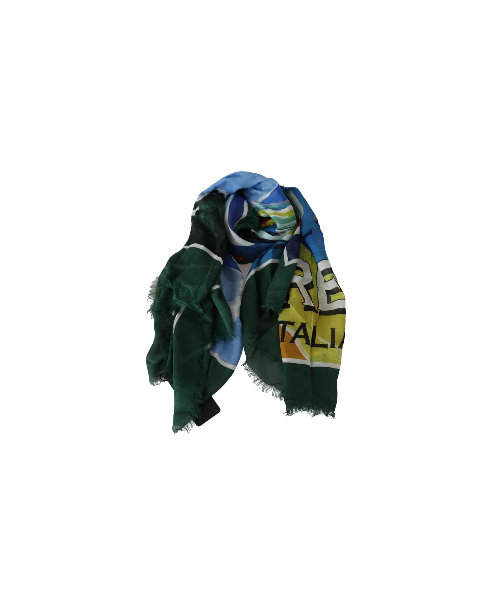 Dolce & Gabbana Mens Scarf - Multicolor Sorrento Print One Size Men