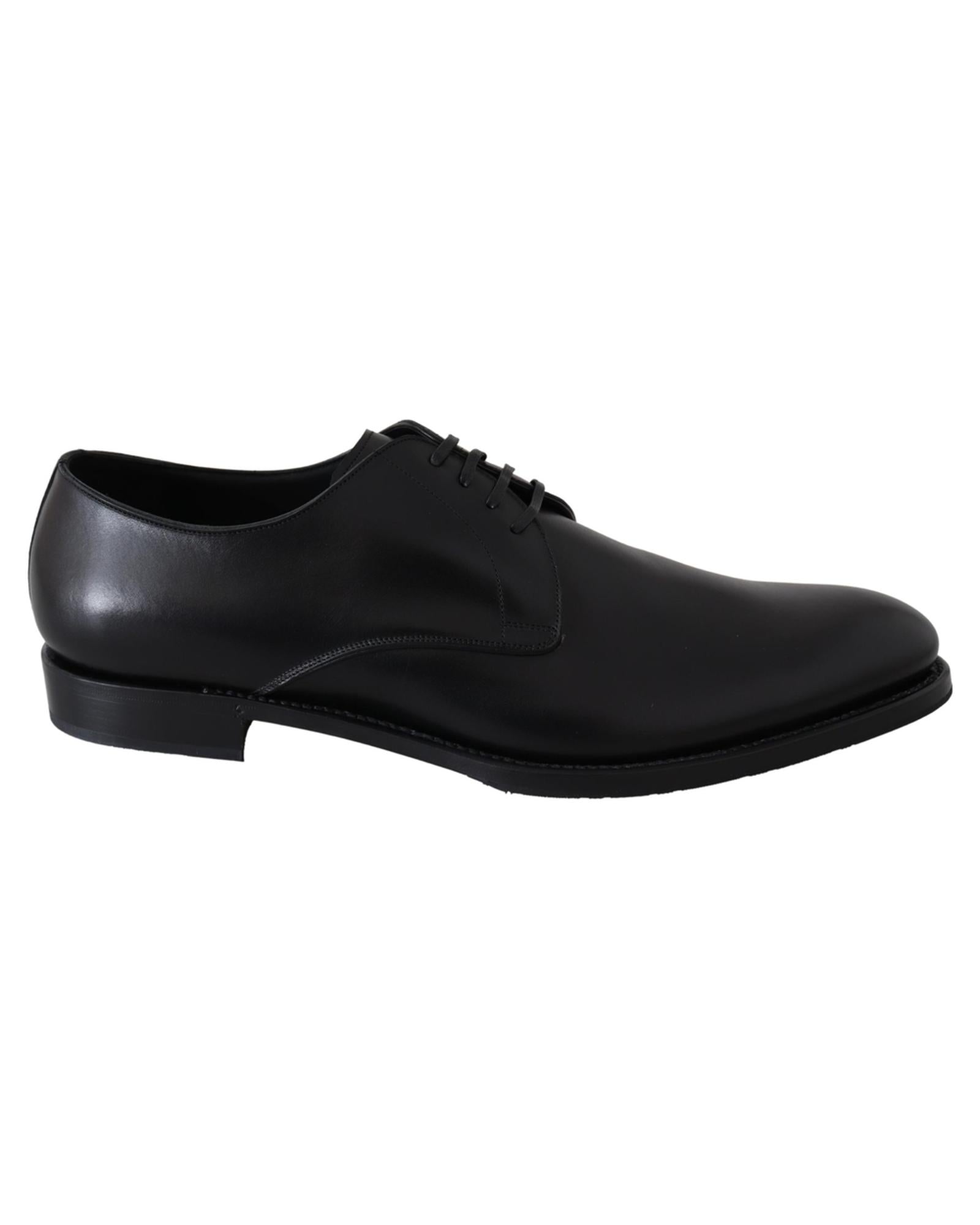 Handcrafted Black Leather Derby Dress Formal Shoes 39 EU Men