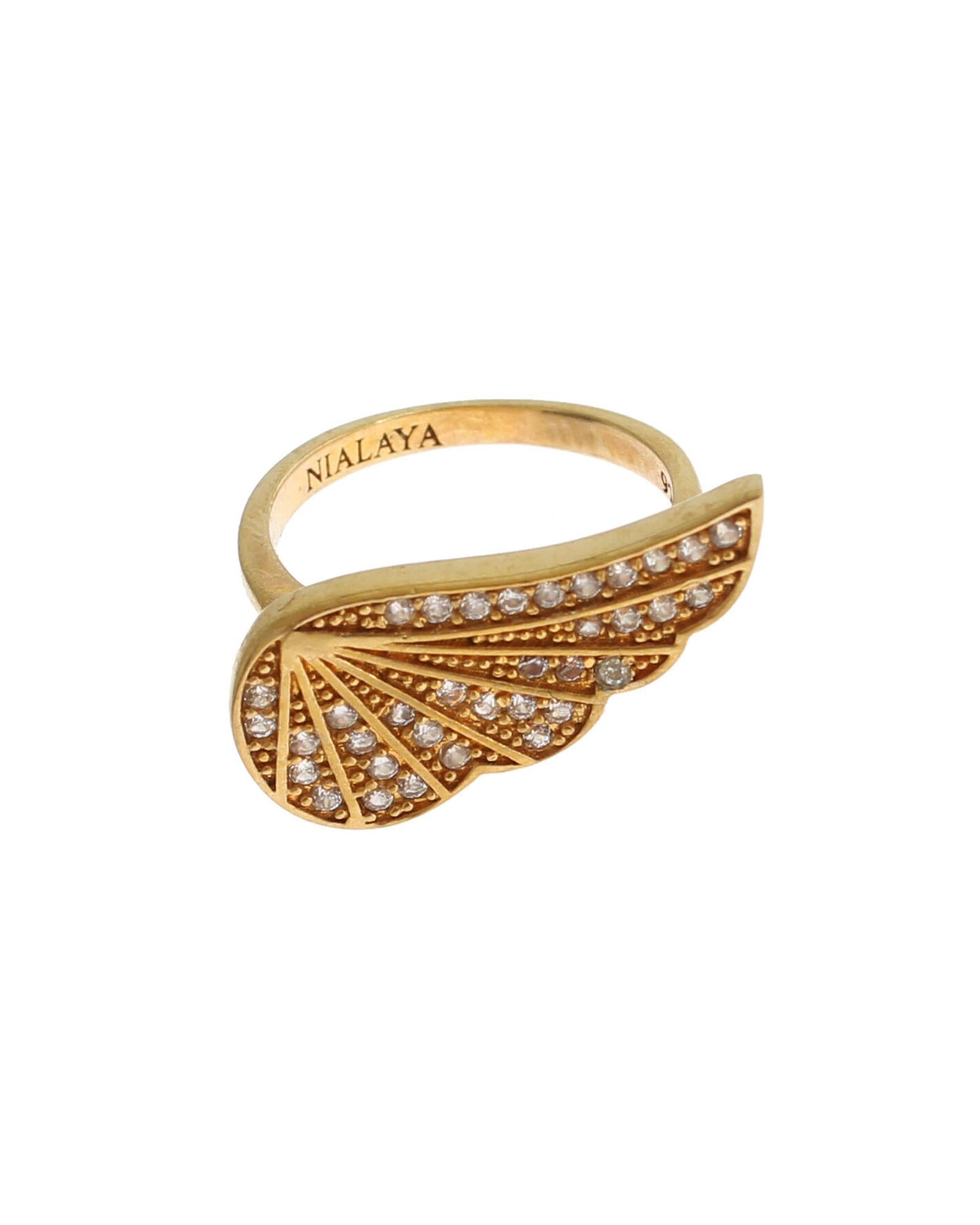 Gold Plated Sterling Silver CZ Ring 50 EU Women