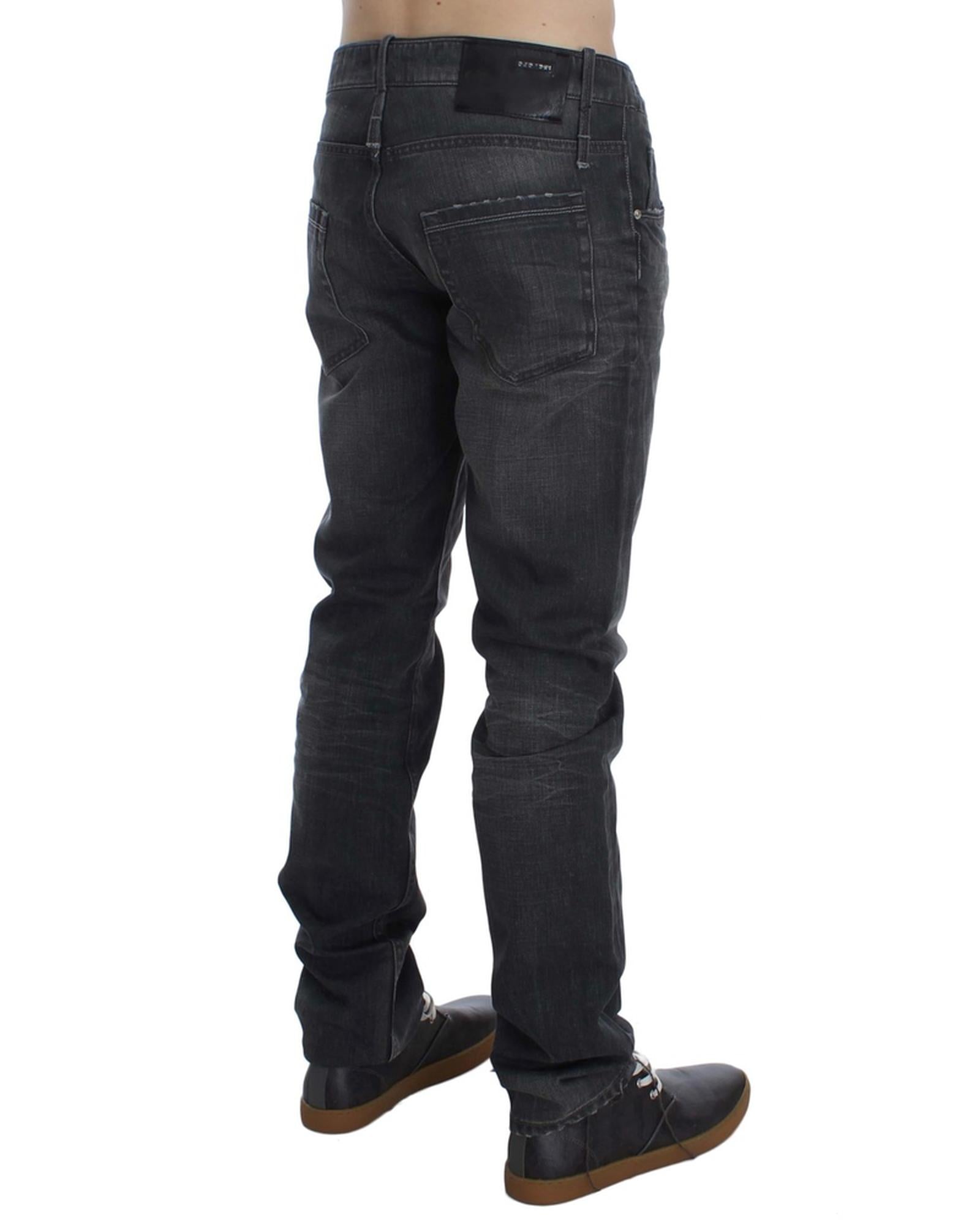 ACHT Mens Jeans - Straight Regular Fit with Logo Details W34 US Men