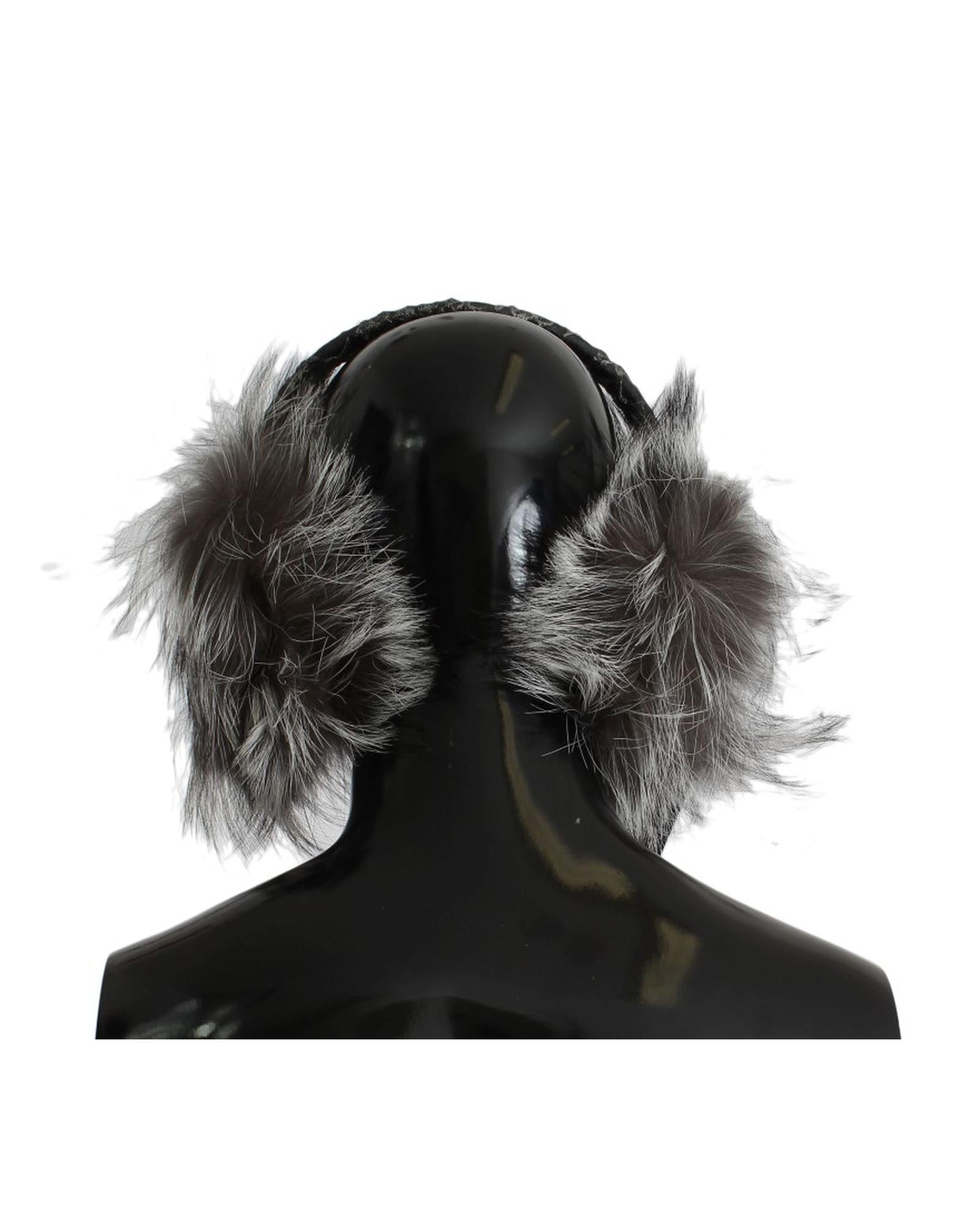Dolce & Gabbana Crystal Fox Fur Earmuffs One Size Women