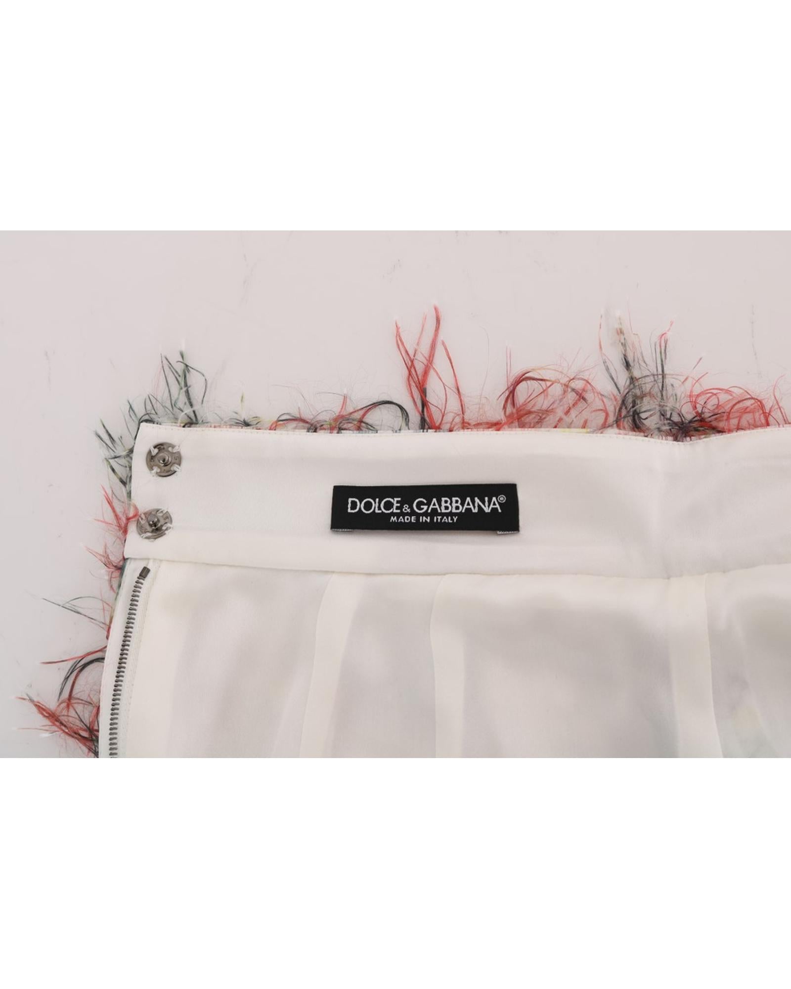 Floral Pencil Skirt with High Waist and Logo Details 42 IT Women