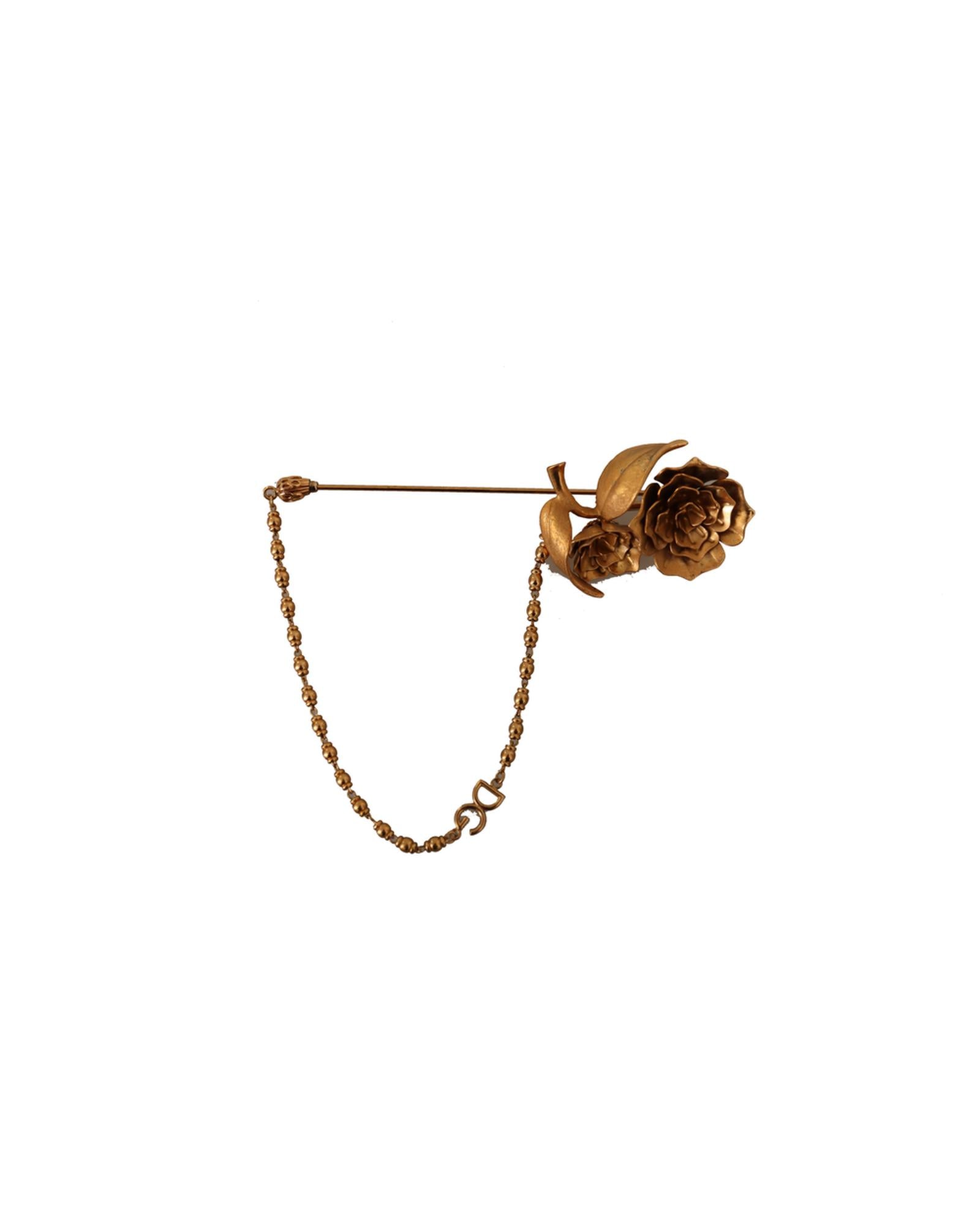 Dolce &amp; Gabbana Gold Tone Brass Brooch Pin One Size Women