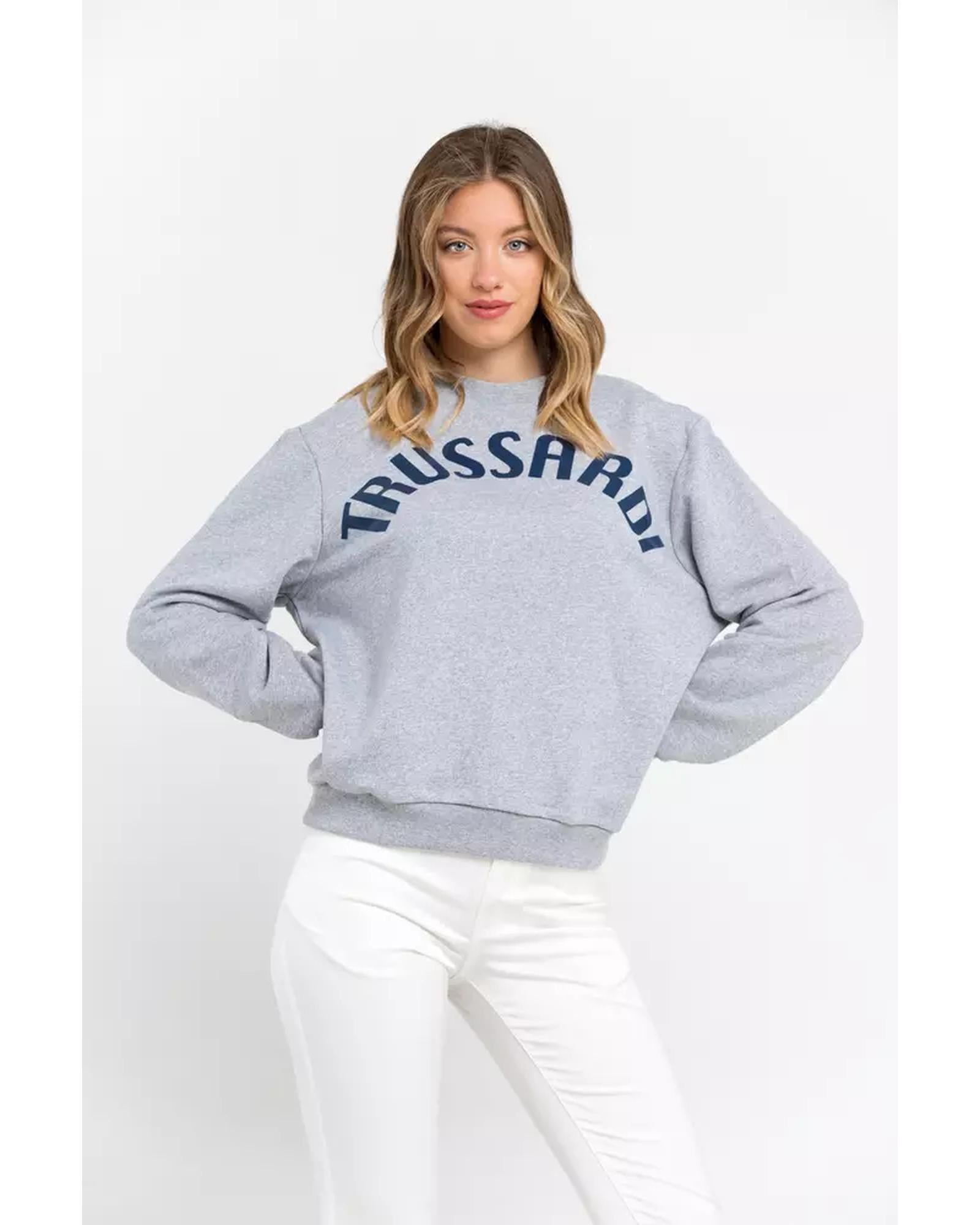 Oversized Round-neck Sweatshirt with Maxi Lettering XS Women