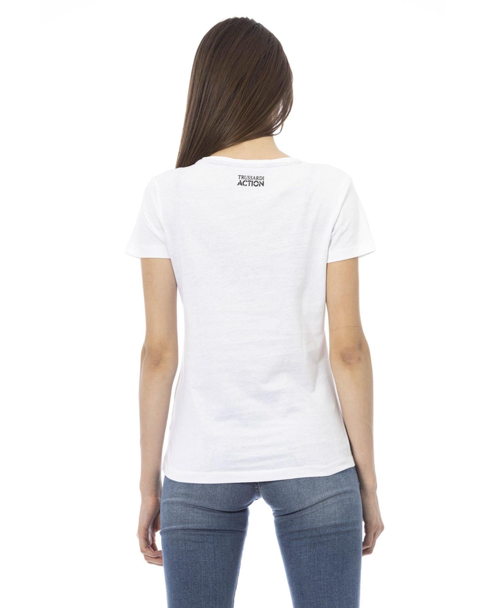 Short Sleeve T-shirt with Round Neck - Front Print XS Women