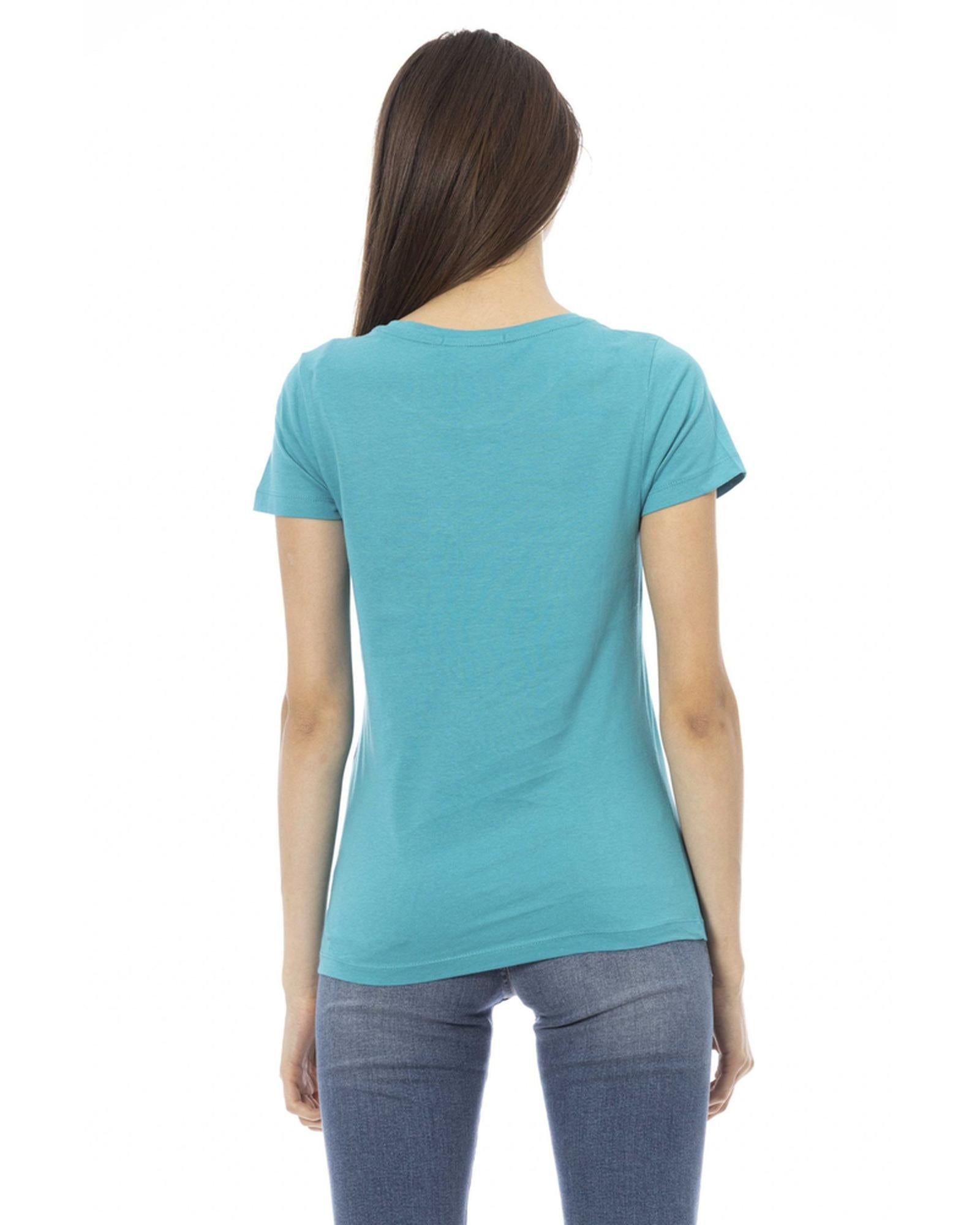 Short Sleeve T-Shirt with Round Neck and Front Print 2XL Women