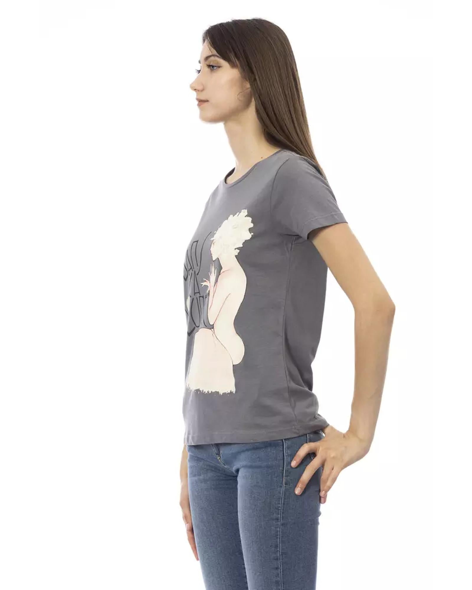 Short Sleeve T-shirt with Front Print L Women