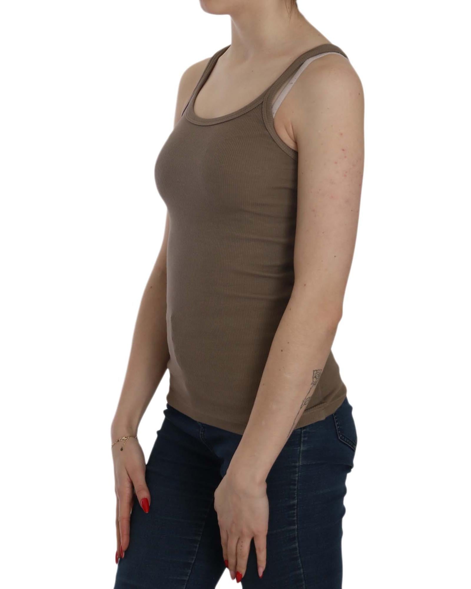 PINK MEMORIES Round Neck Sleeveless Spaghetti Strap Top Blouse 42 IT Women