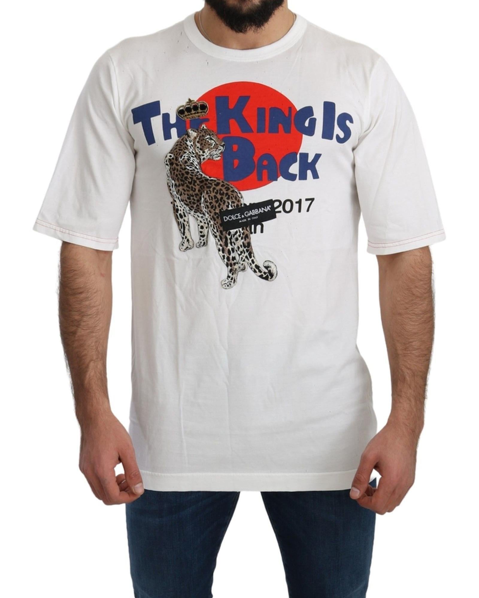 Gorgeous Authentic Dolce & Gabbana Leopard Print T-Shirt 46 IT Men