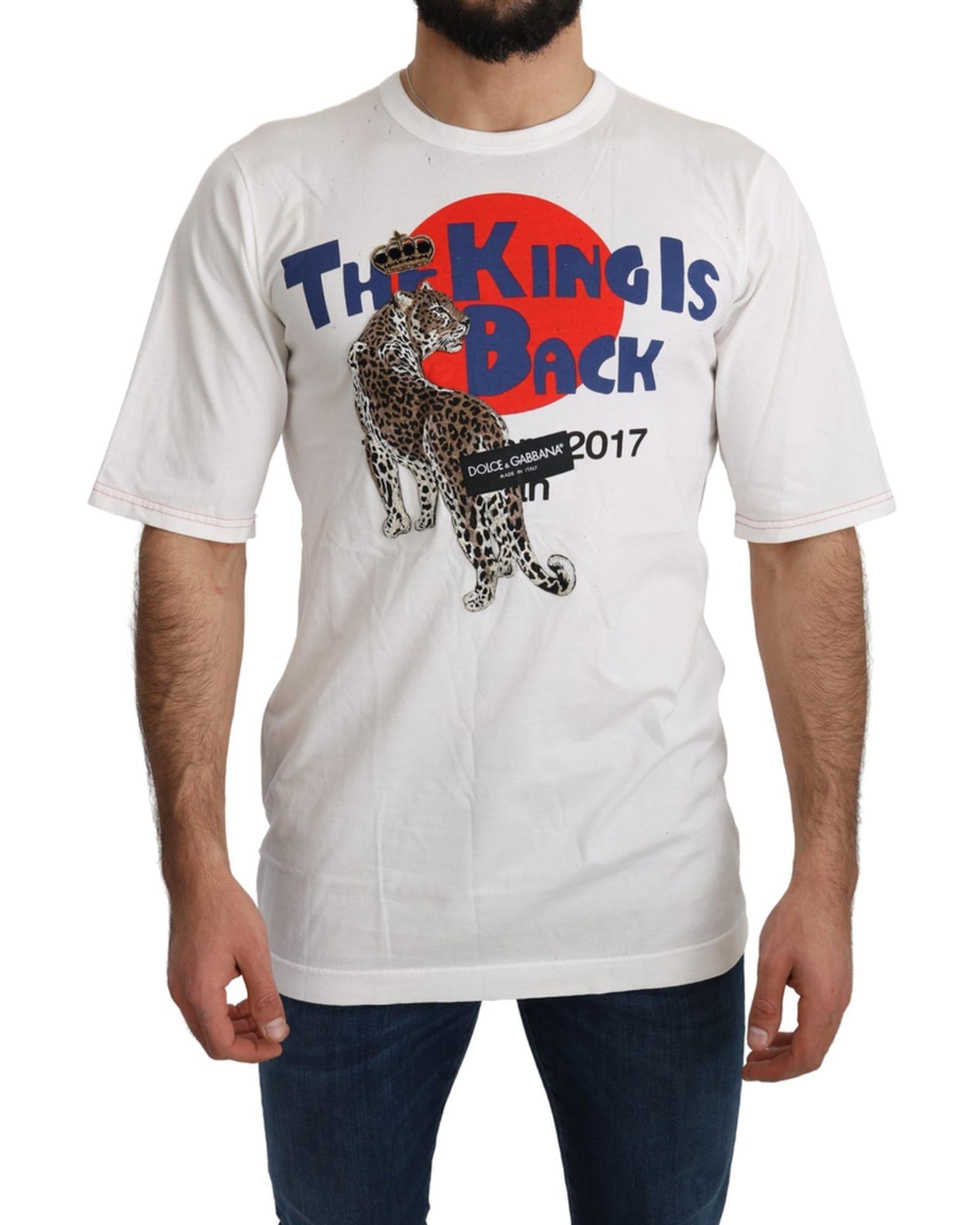 Gorgeous Authentic Dolce & Gabbana Leopard Print T-Shirt 46 IT Men