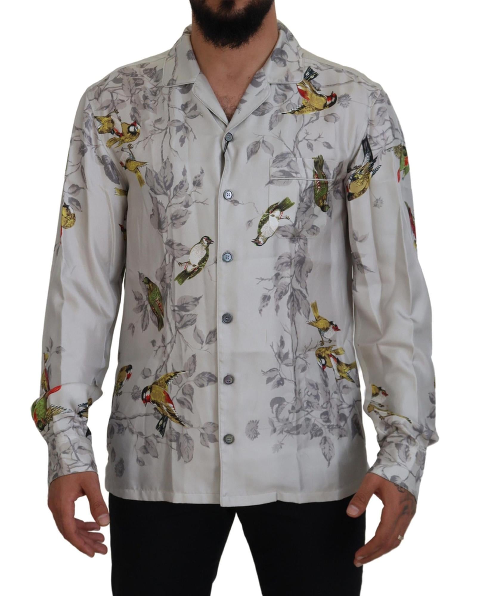 Stunning Dolce & Gabbana Casual Pajama Look Satin Shirt M Men