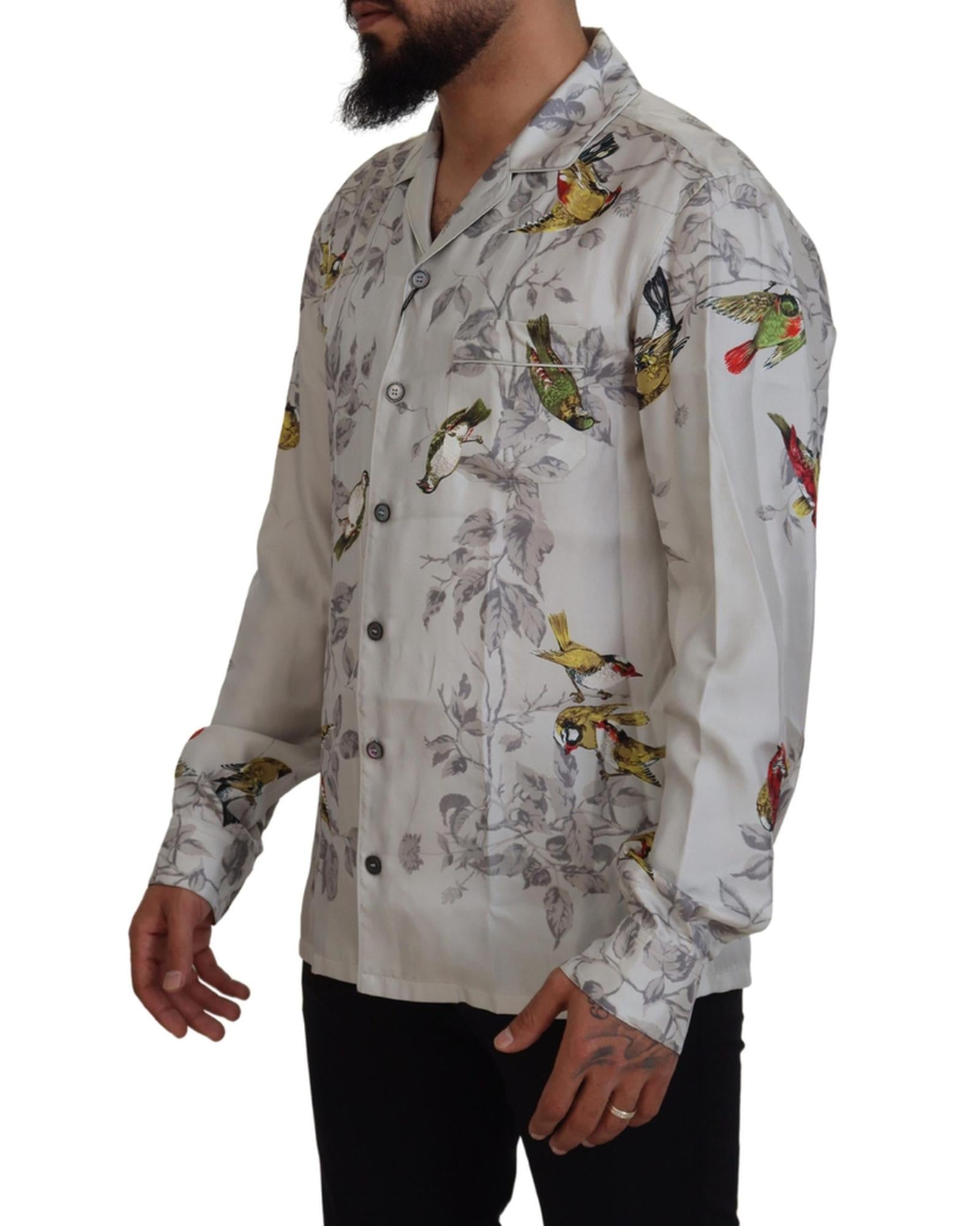 Stunning Dolce & Gabbana Casual Pajama Look Satin Shirt M Men