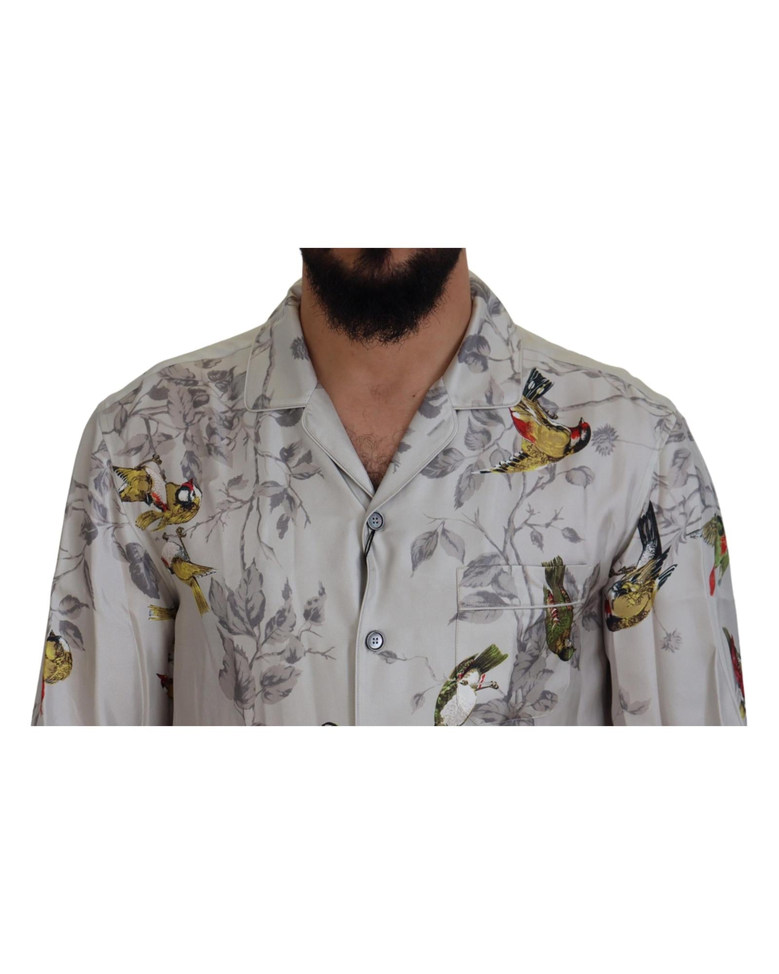 Stunning Dolce & Gabbana Casual Pajama Look Satin Shirt M Men