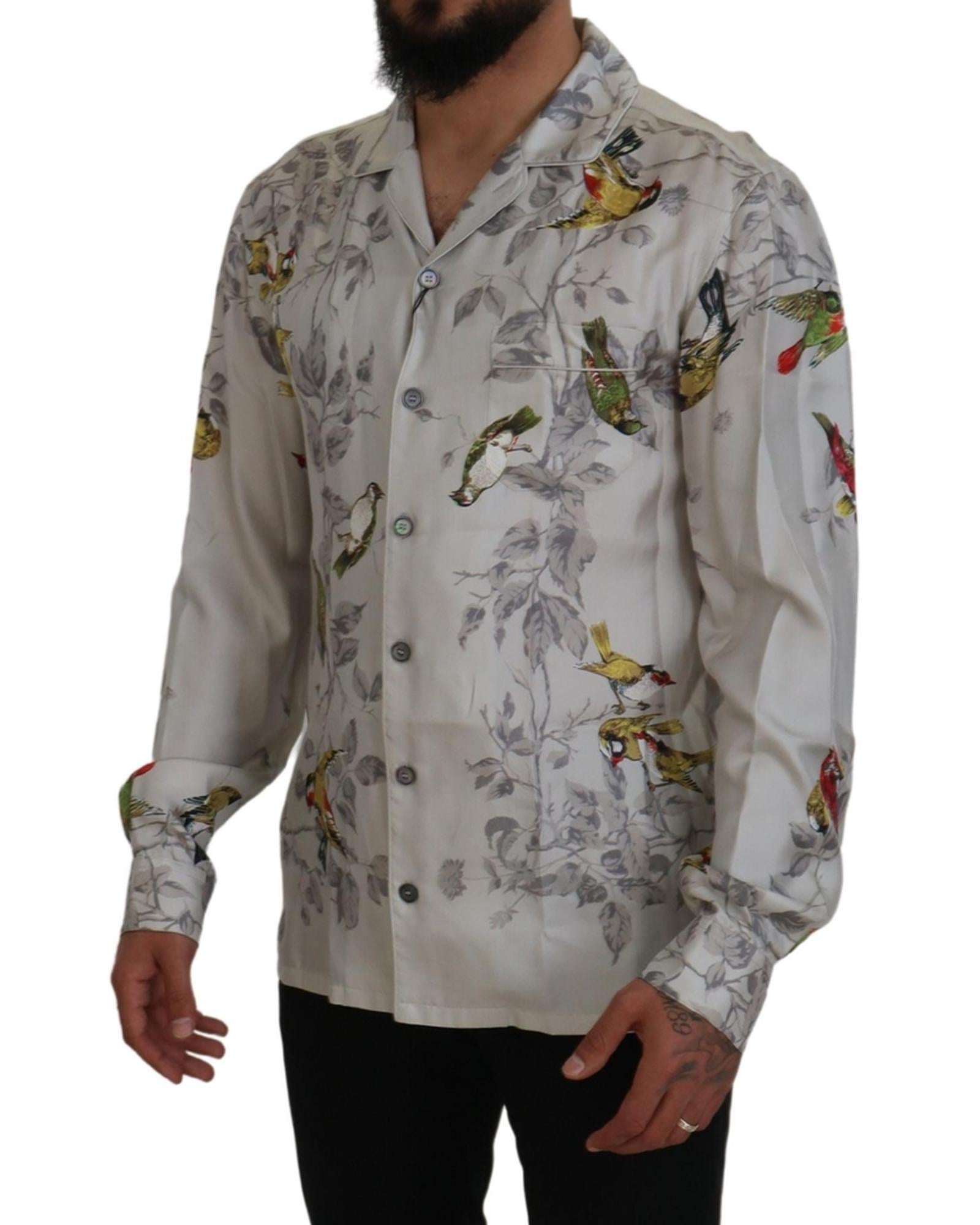 Stunning Dolce & Gabbana Casual Pajama Look Satin Shirt M Men
