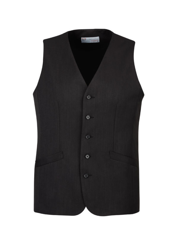 Mens Bamboo Blend Longline Vest Waistcoat w/ Stretch Business Forrnal Dress - Charcoal - 132