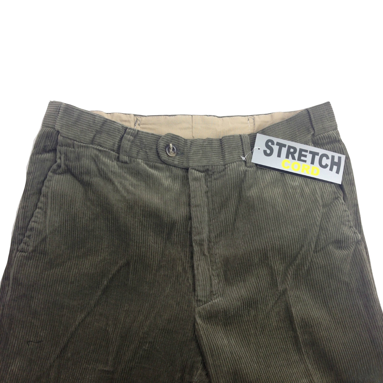 MENS CORDUROY PANTS Trousers Cords Casual STRETCH COTTON Size 32""-44"" Adjustable - Olive (89) - 97 (38"")