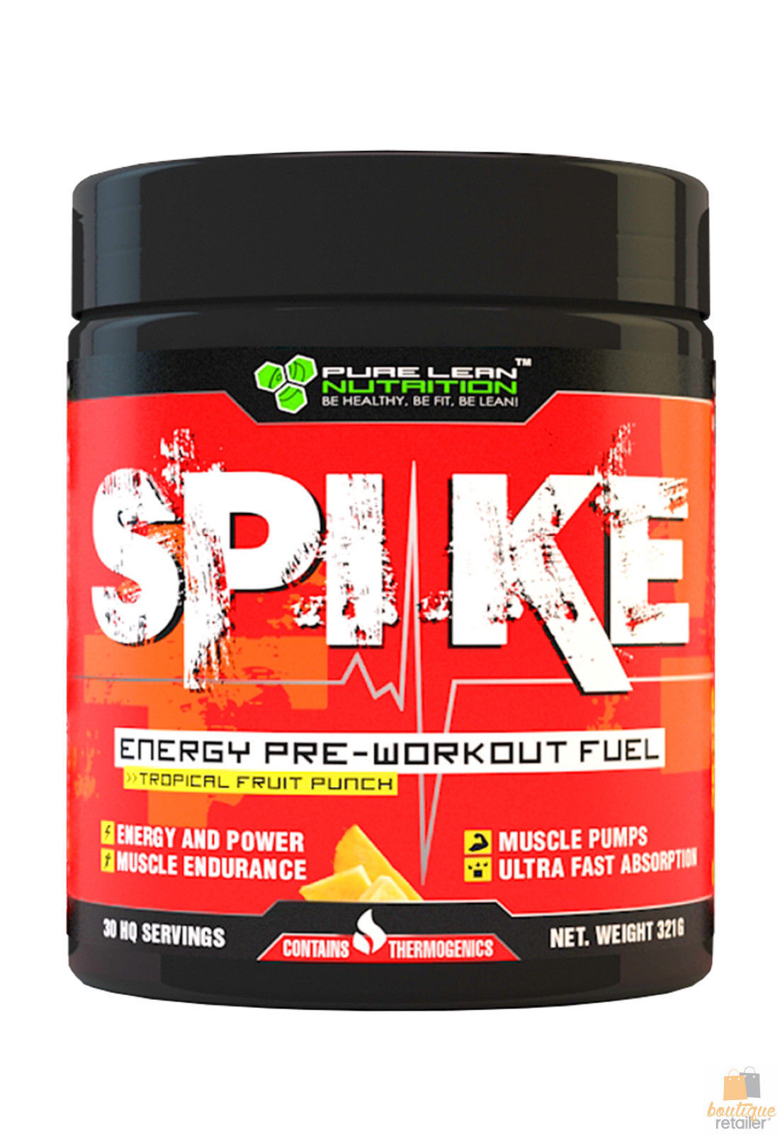 2x SPIKE Pre Workout Extreme Focus Energy Fuel 30 Serves Gym Caffeine Pumps BULK