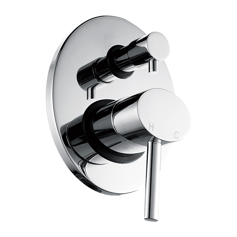 Chrome Bathroom Shower Wall Mixer Diverter w/ WaterMark