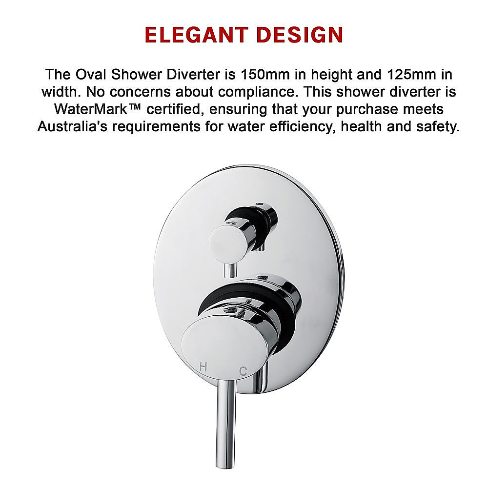 Chrome Bathroom Shower Wall Mixer Diverter w/ WaterMark