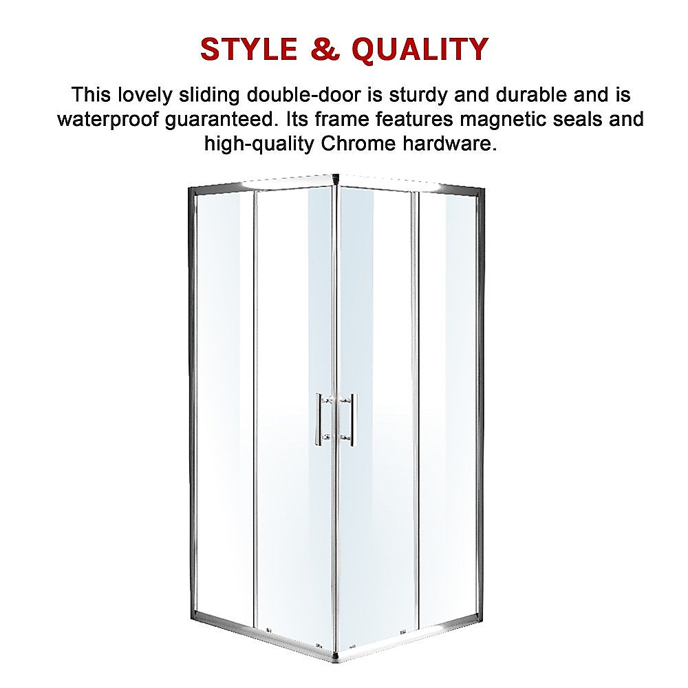 1000 x 900mm Sliding Door Nano Safety Glass Shower Screen By Della Francesca