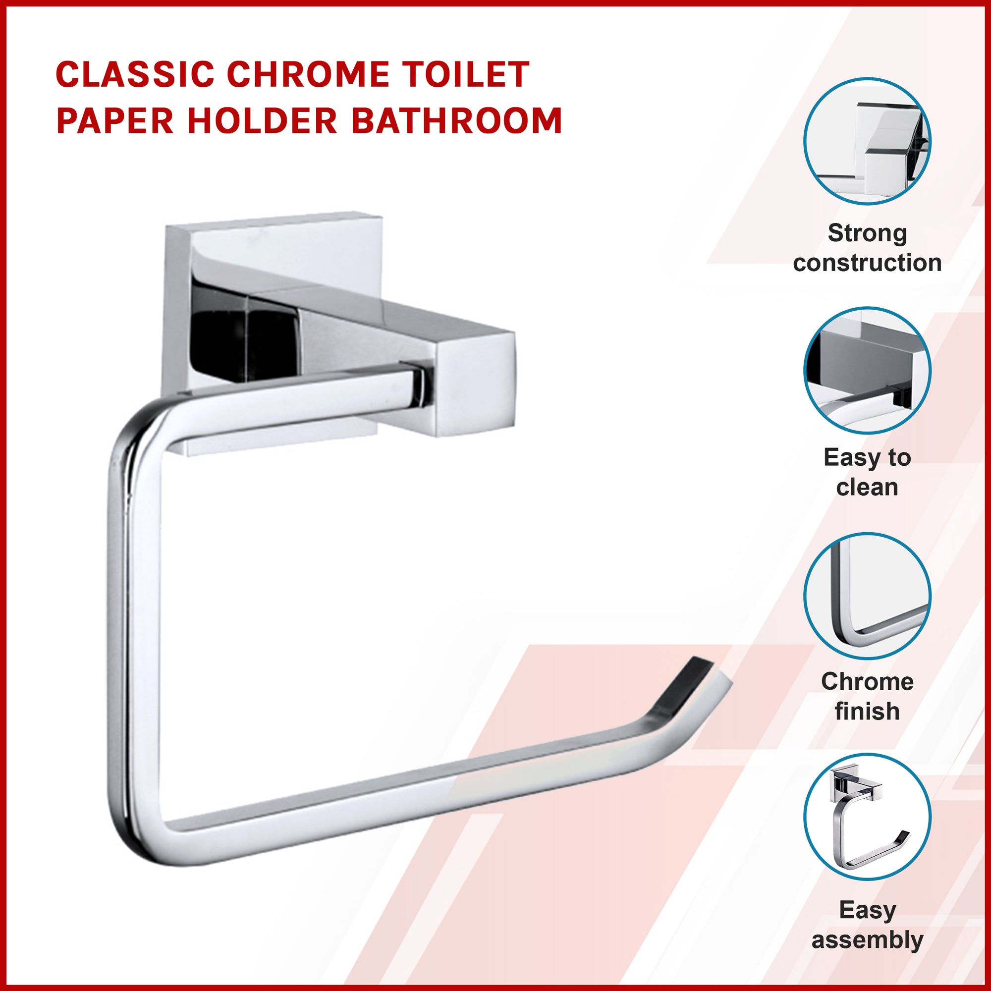 Classic Chrome Toilet Paper Holder Bathroom