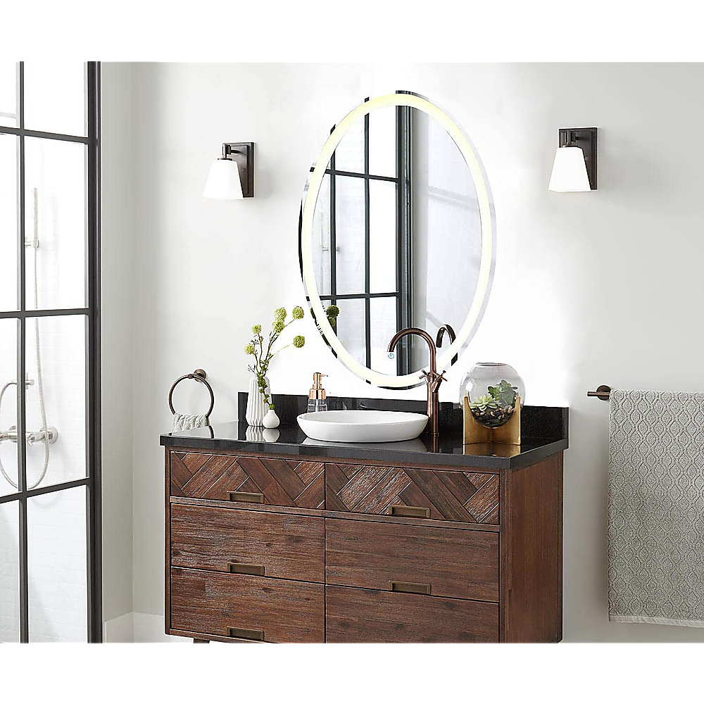 Oval Mirror LED Anti-Fog Illuminated Bathroom Living Room
