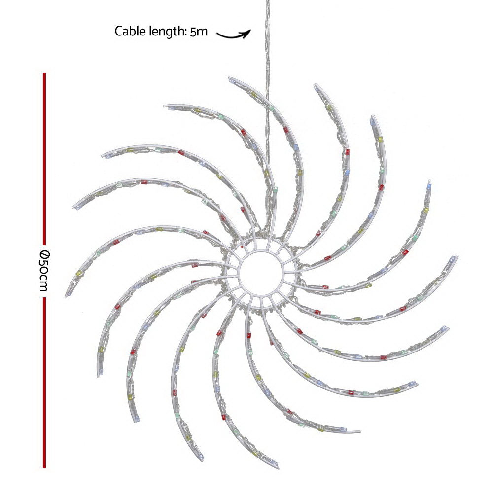 Jingle Jollys Christmas Lights 128 LED 50cm Fairy Light Spin Decorations