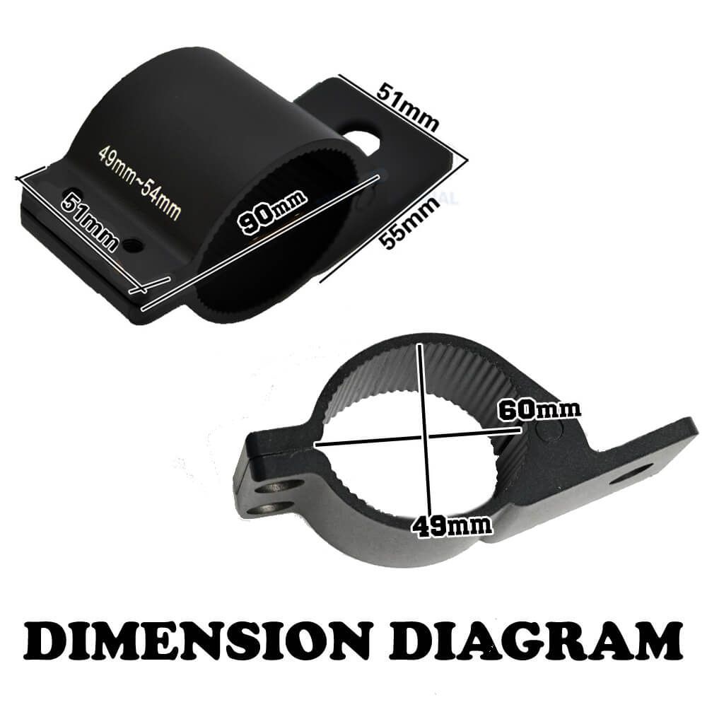 PAIR 2" Bullbar Mounting Bracket Clamp LED Light Bar HID ARB MOUNT UHF 49 54mm