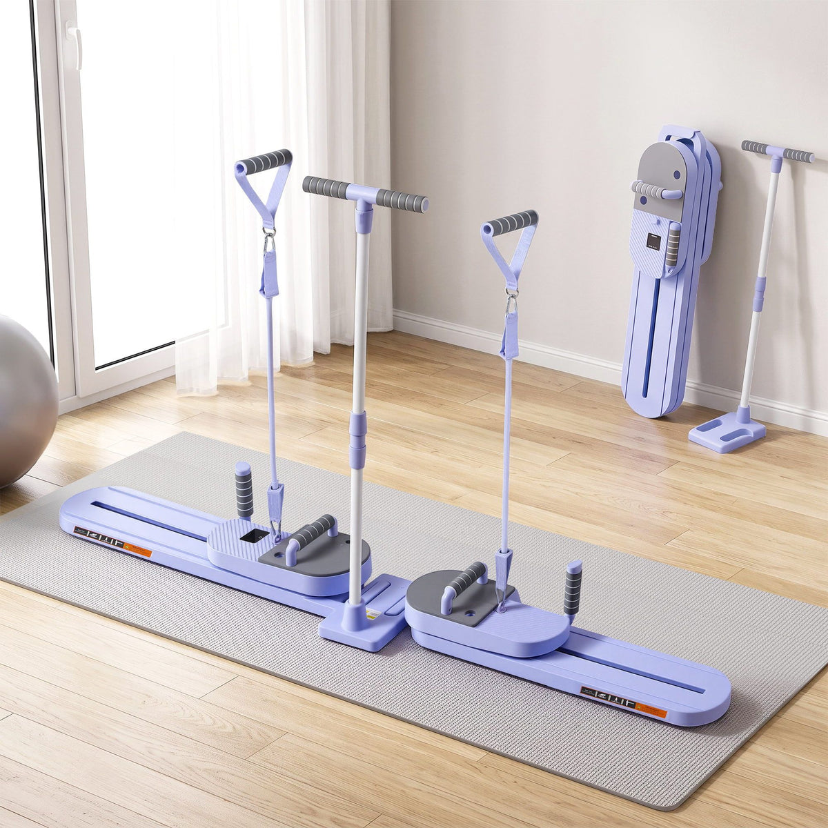 Everfit Abdominal Trainer Machine Core Glider Split Home Gym Equipment Purple